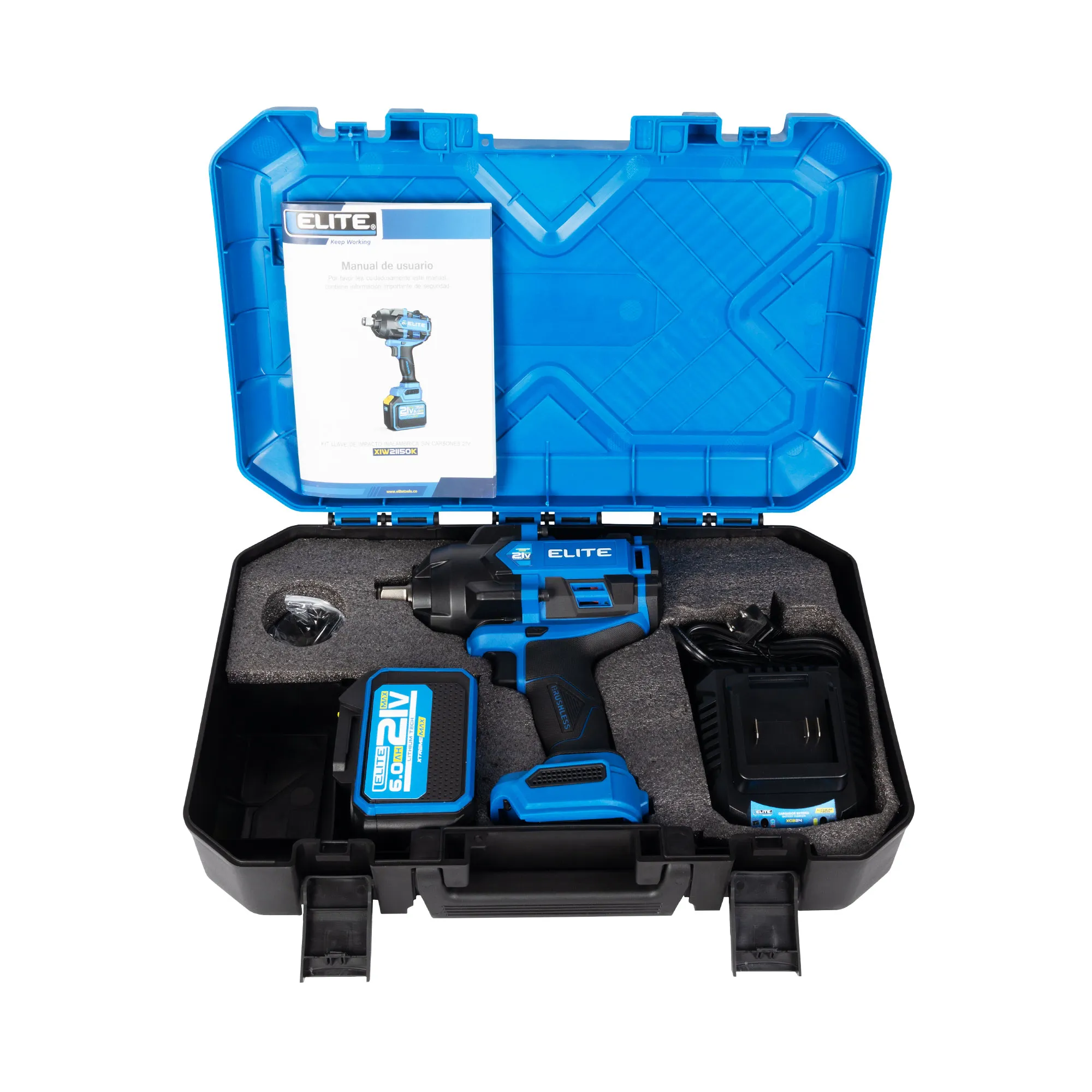 Llave de impacto inalámbrica 21VXIW21150K brushless cuadrante 3/4"