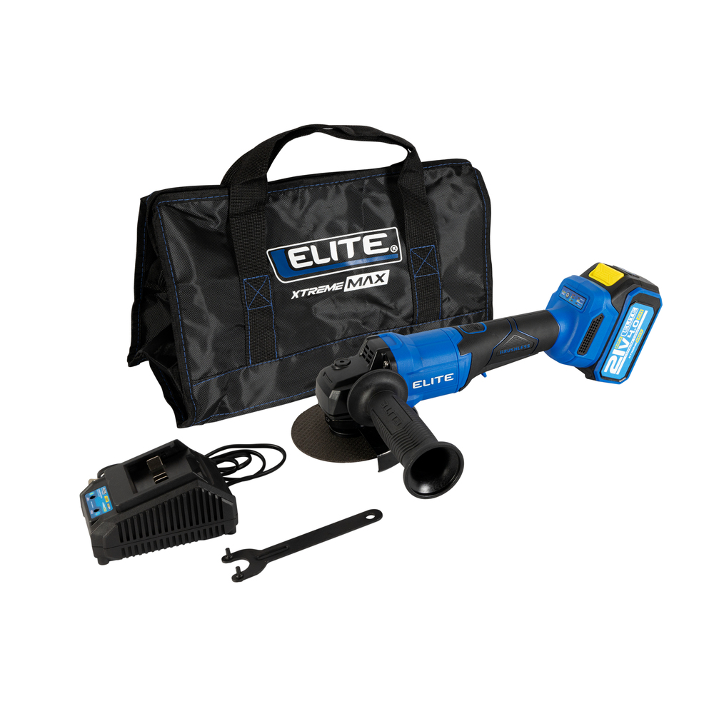 Esmeriladora inalámbrica brushless 21V de 4 1/2” a 5” Elite XAG2195K