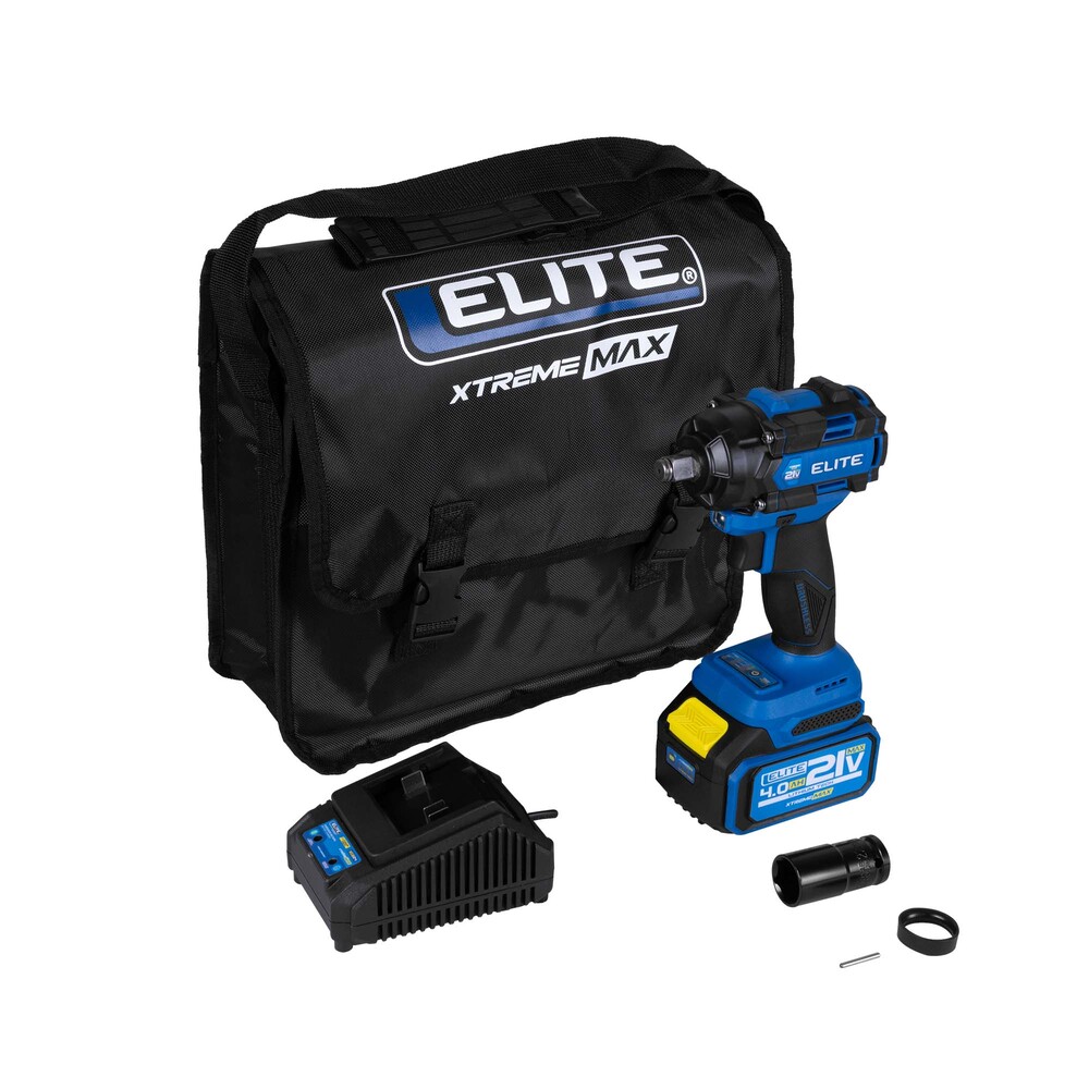 Llave de impacto inalámbrica Elite XIW2155K 21 V brushless cuadrante 1/2" con batería 4 Ah y cargador.