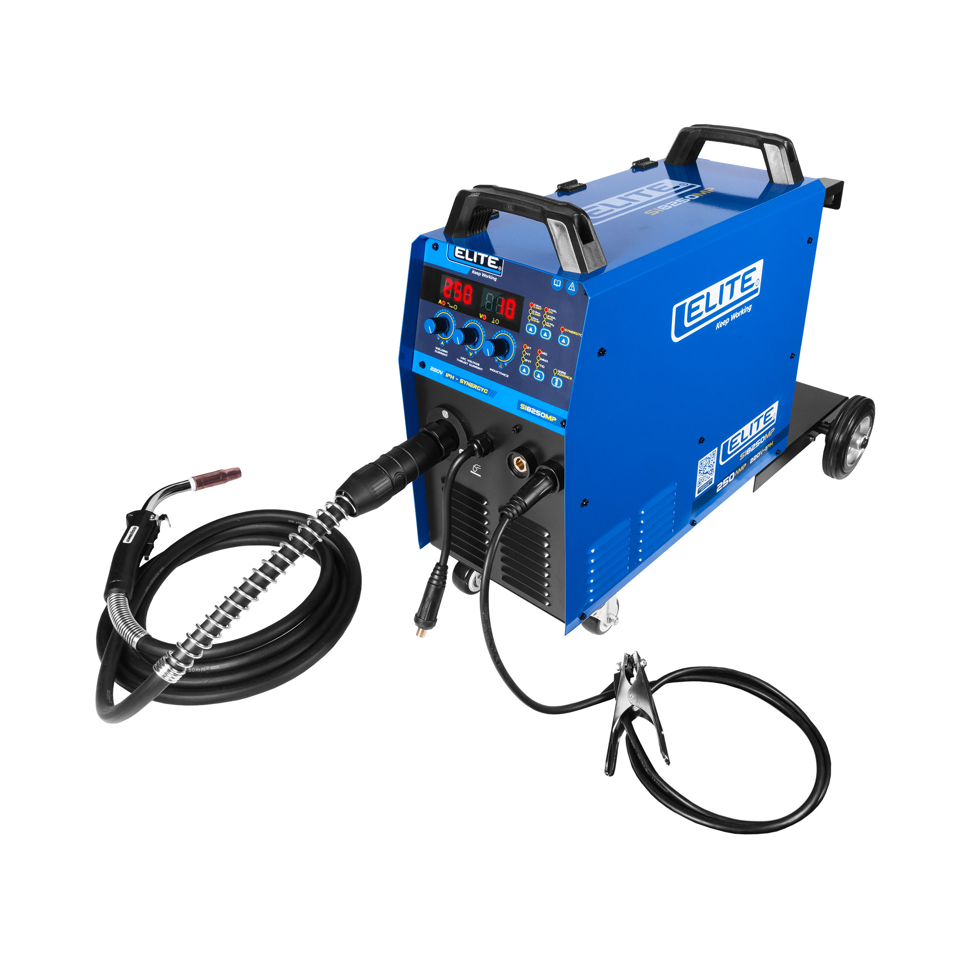 SOLDADOR INVERSOR MULTIPROCESOS MIG/MAG/FCAW/MMA/TIG ELITE MP 250 - 250A 60% 220V 1PH - ELITE