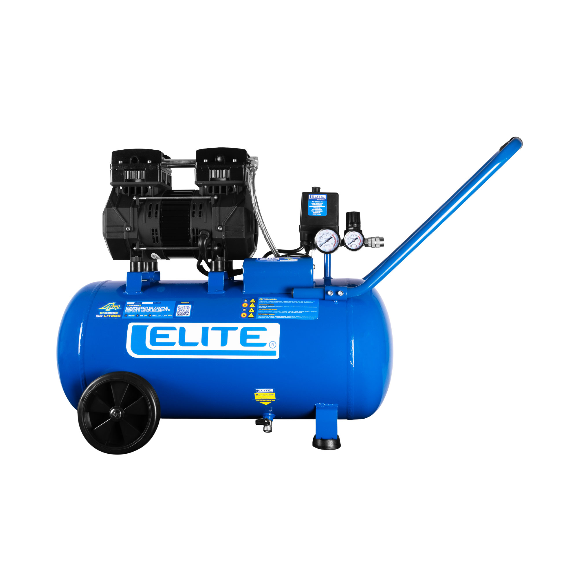 Compresor de acople directo libre de aceite 50 Lts  3.0 Hp, 125 PSI, 7.0 CFM, 110V-60Hz