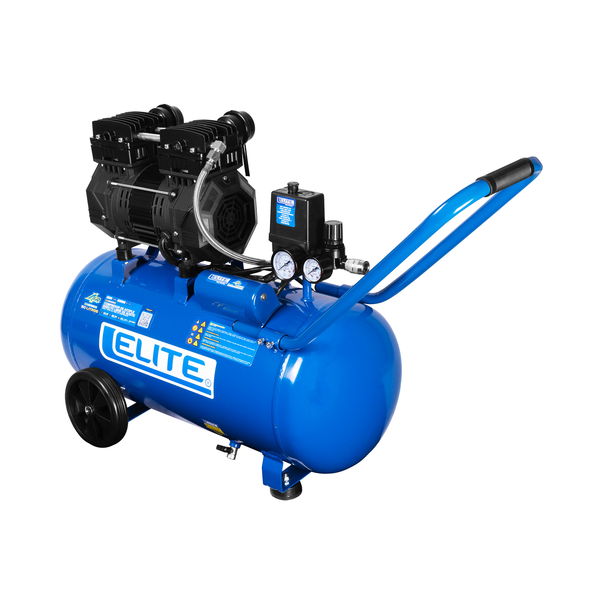 Compresor de acople directo libre de aceite 50 Lts  3.0 Hp, 125 PSI, 7.0 CFM, 110V-60Hz