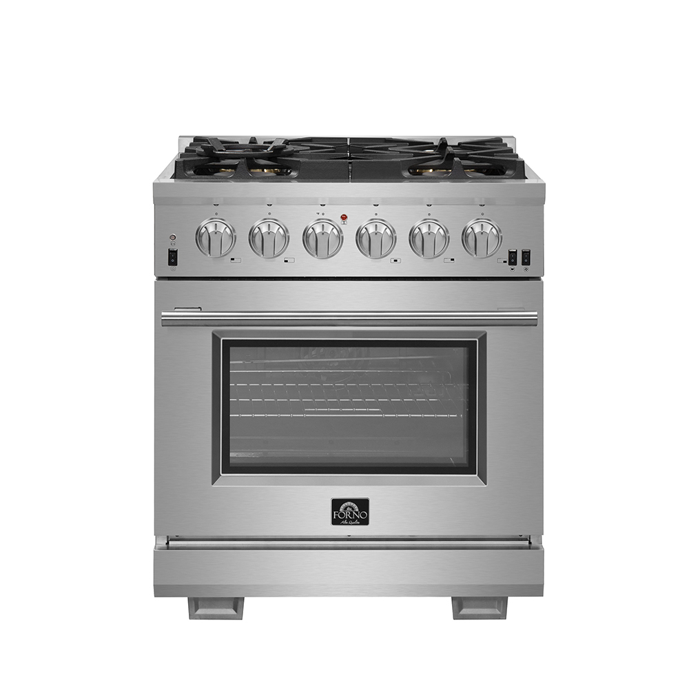 Model: FFSGS6260-30 | Forno Capriasca 30-inch Gas Range Stainless Steel, 5 Brass Burners 100,000 BTU, 4.32 cu.ft. Oven