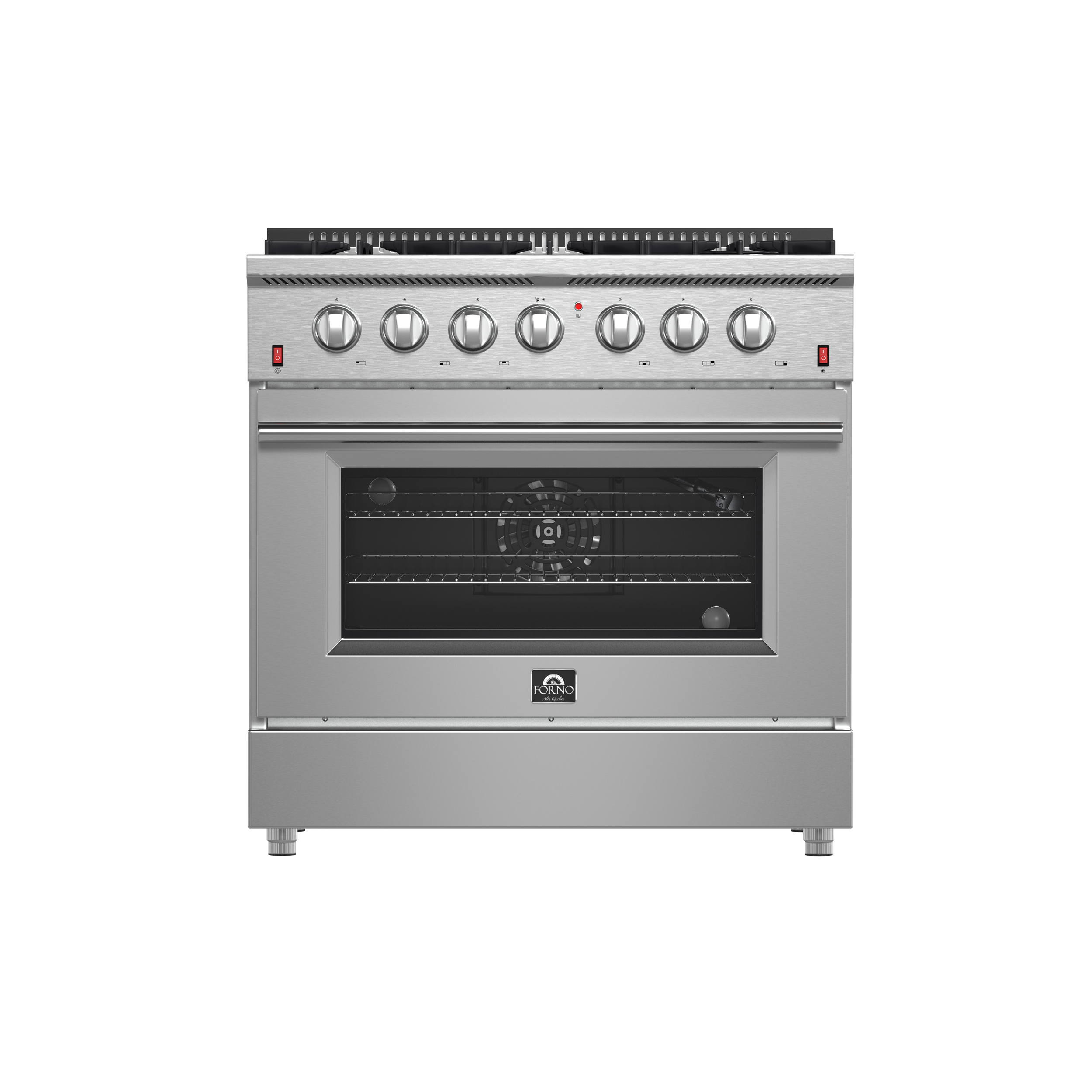 Forno Galiano 36-inch Gas Range Stainless Steel, 6 Burners, 83,000 BTU, 5.36 cu.ft. Convection Oven