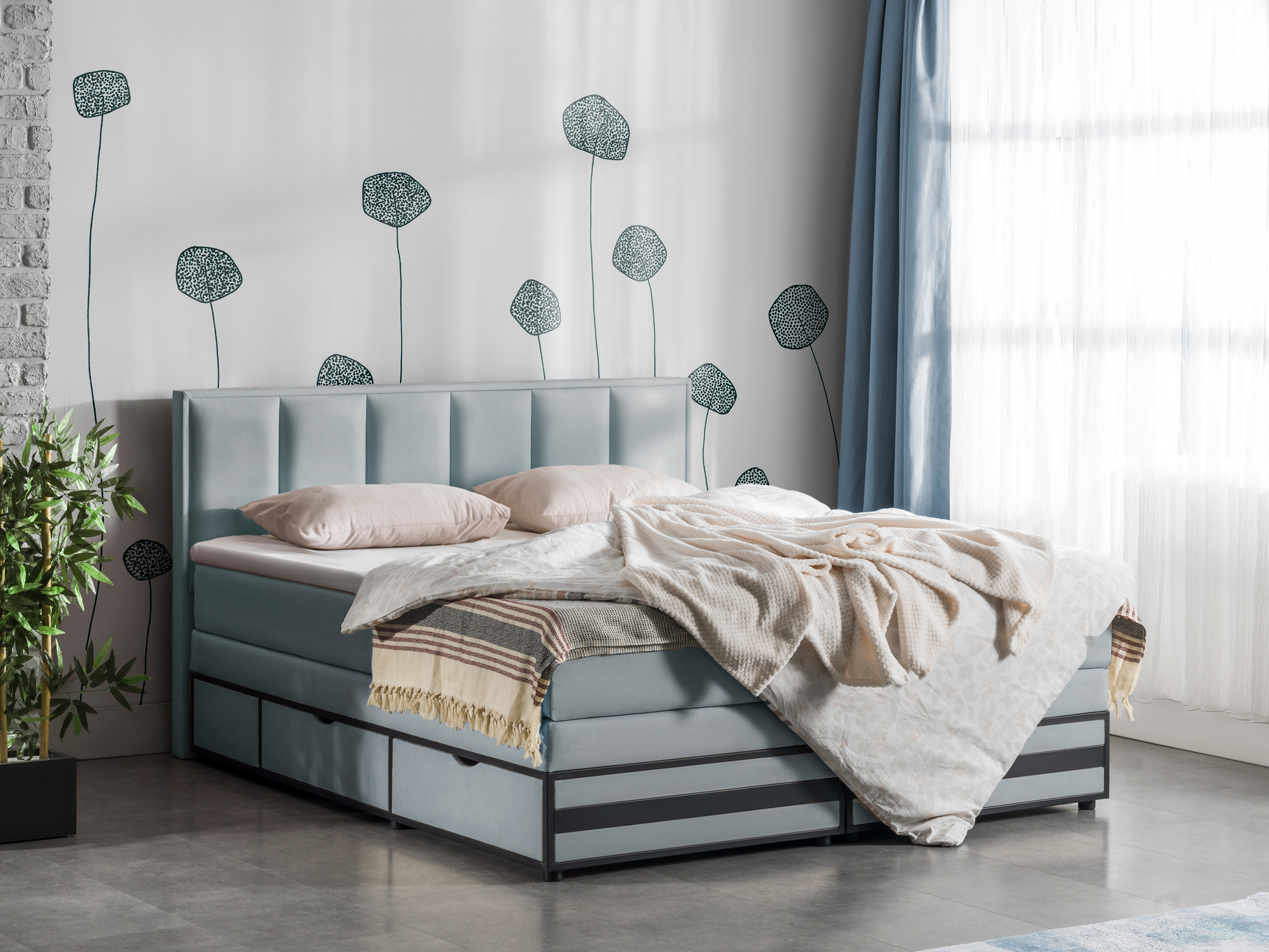 TotaalBED Opbergboxspring Aken met lade