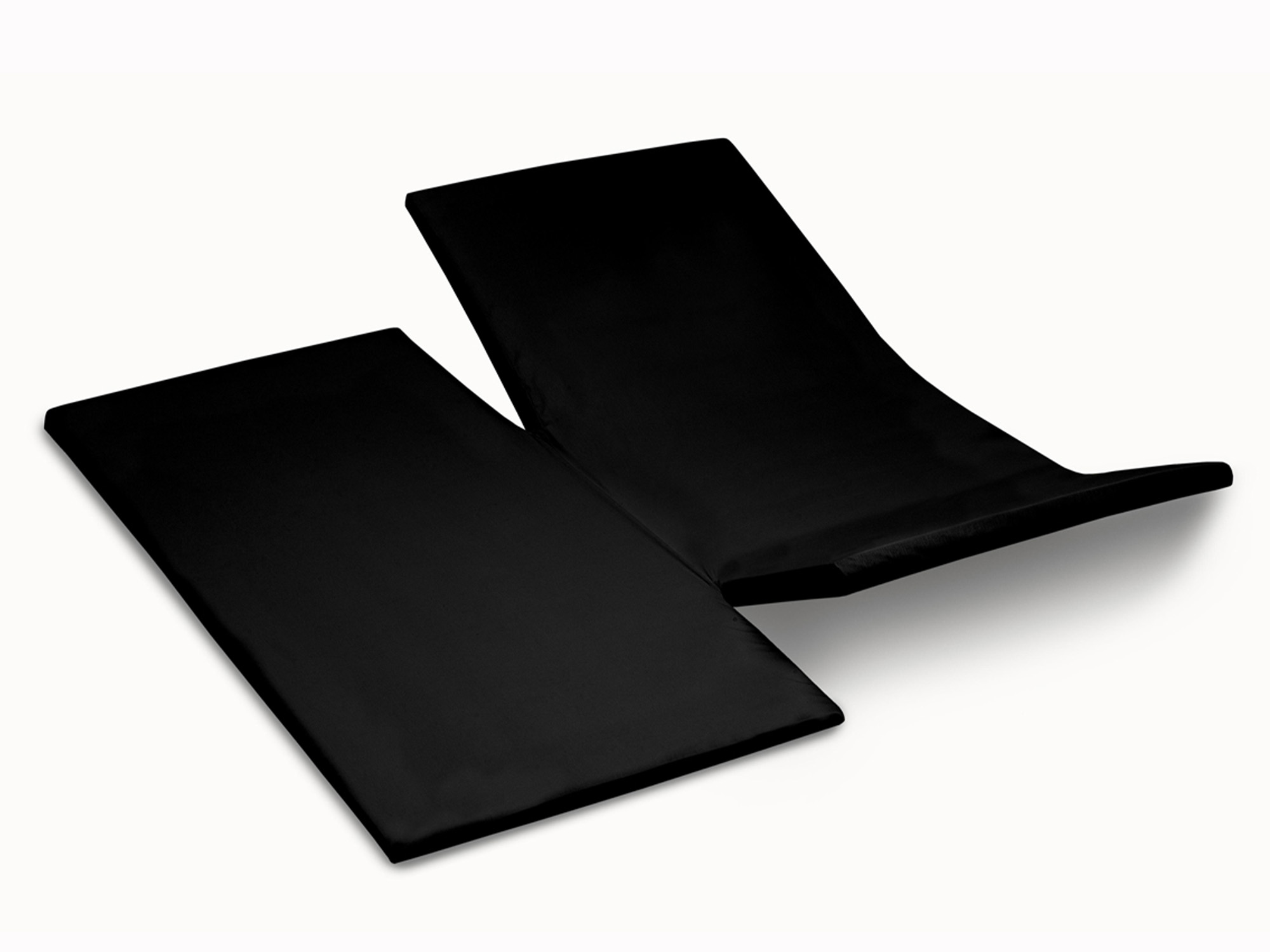 TotaalBED YOON hoeslaken katoensatijn dubbele split | zwart | 180 x 210 cm