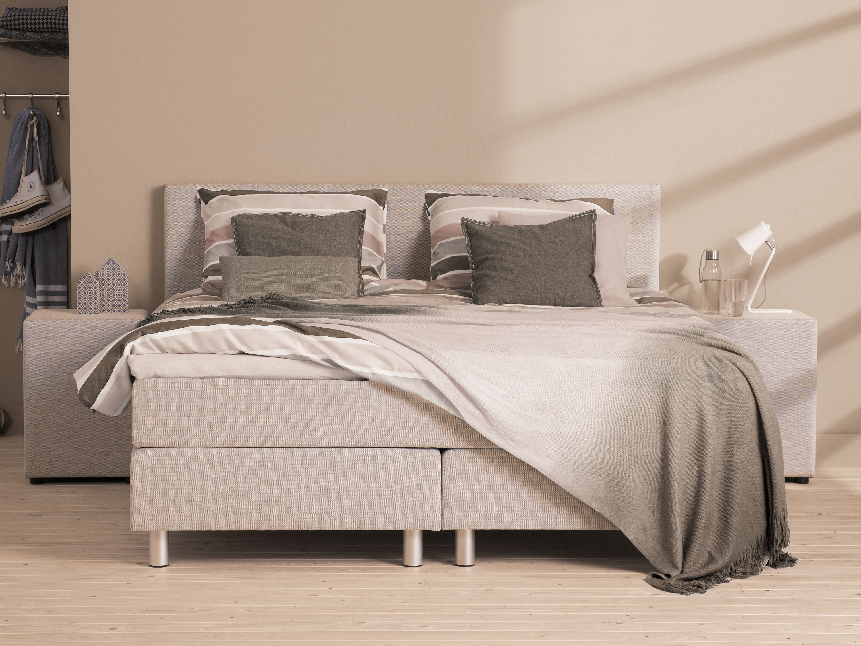 TotaalBED Boxspring Stavanger voorraad &VerticalLine; 160 x 200 cm &VerticalLine; ecru