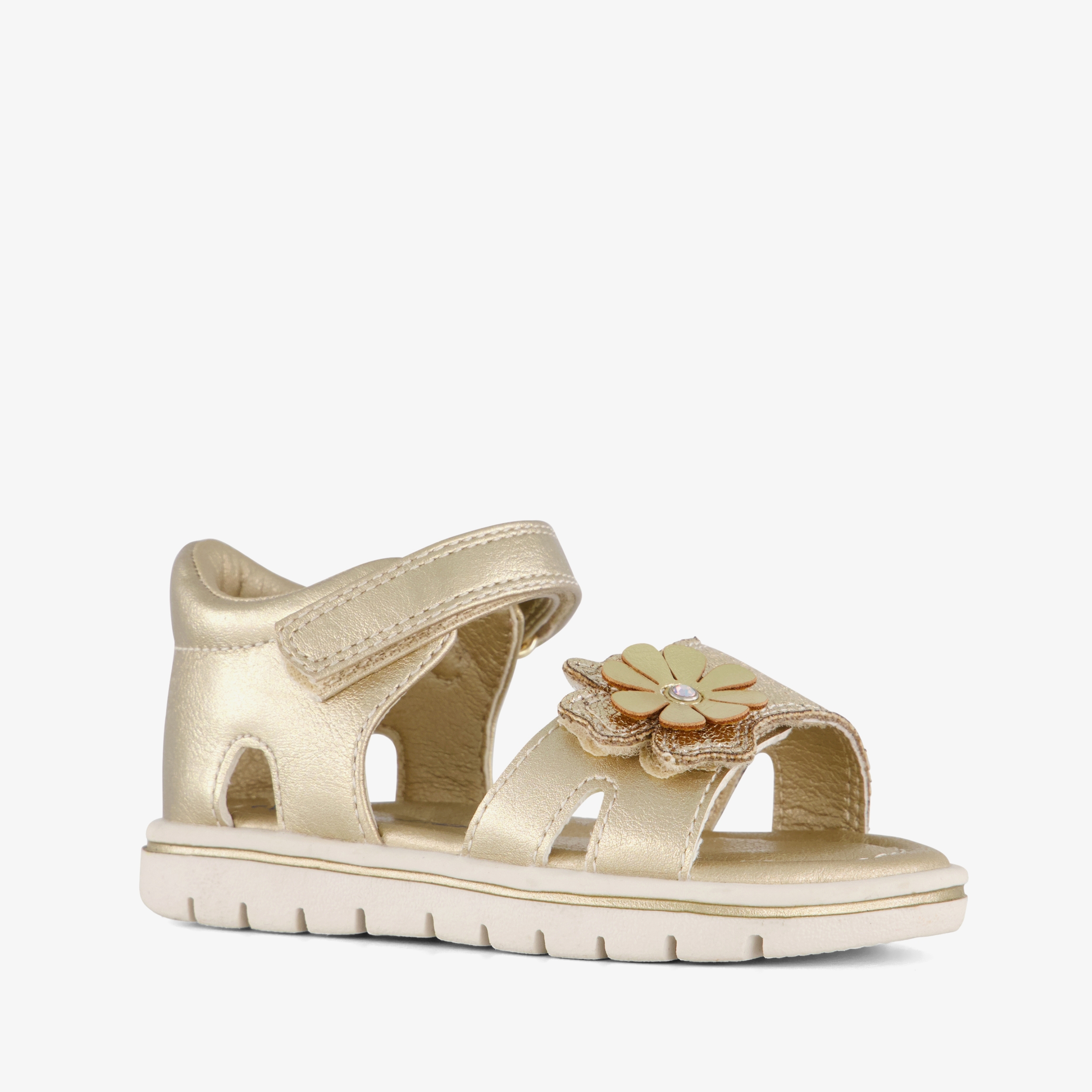 Blue Box meisjes sandalen met bloemen goud