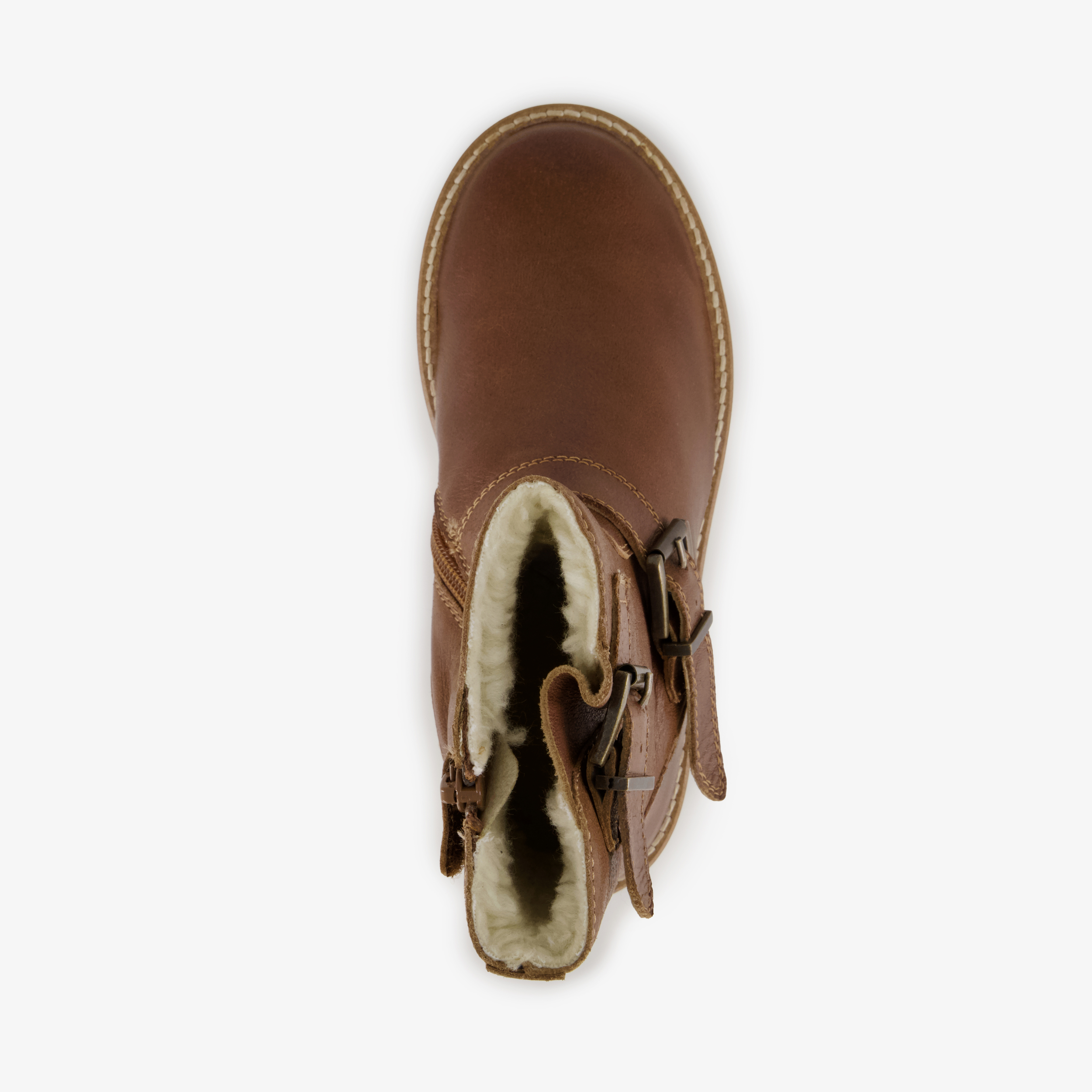 Groot leren jongens boots cognac – foto 4