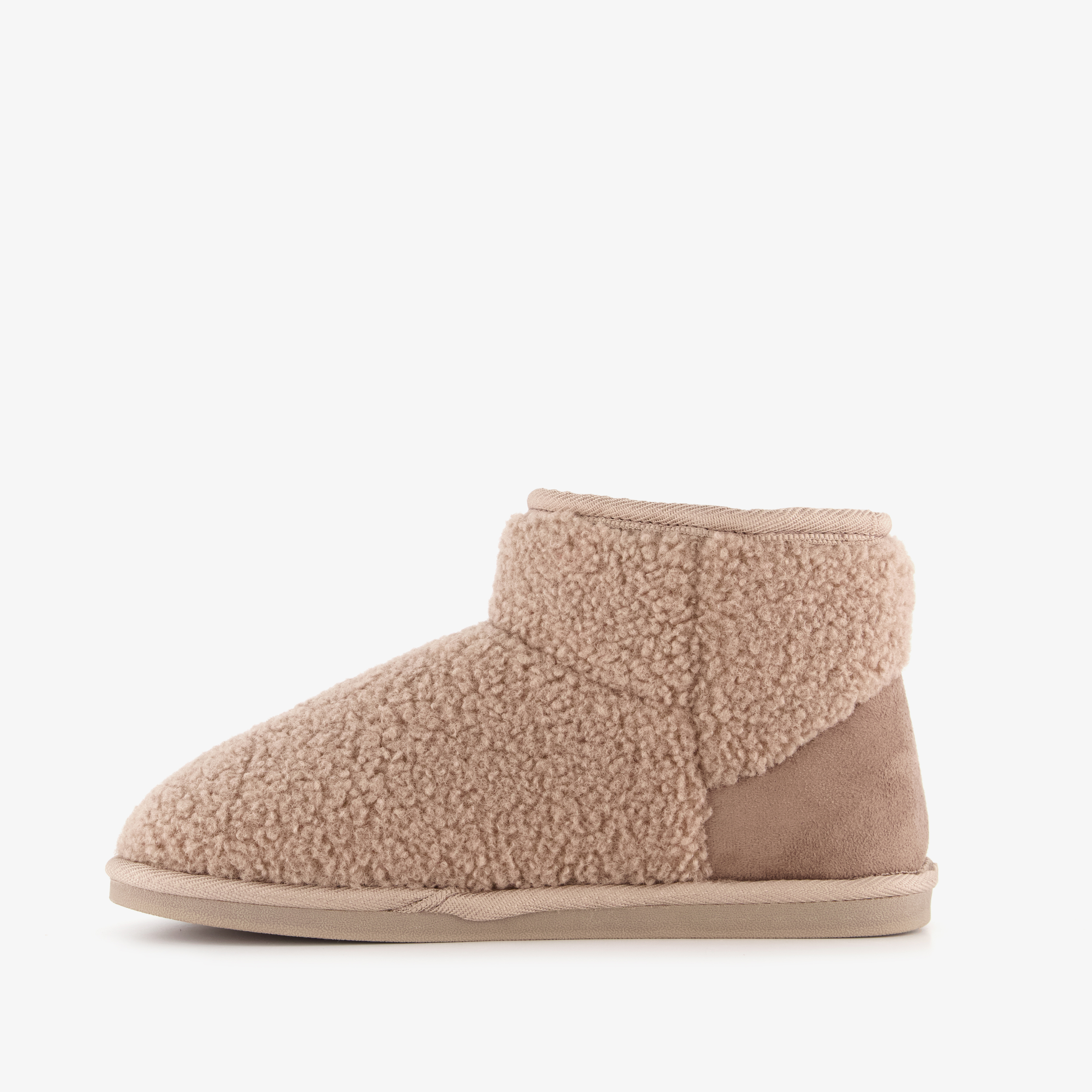 Thu!s hoge gevoerde teddy sloffen voor dames - beige
