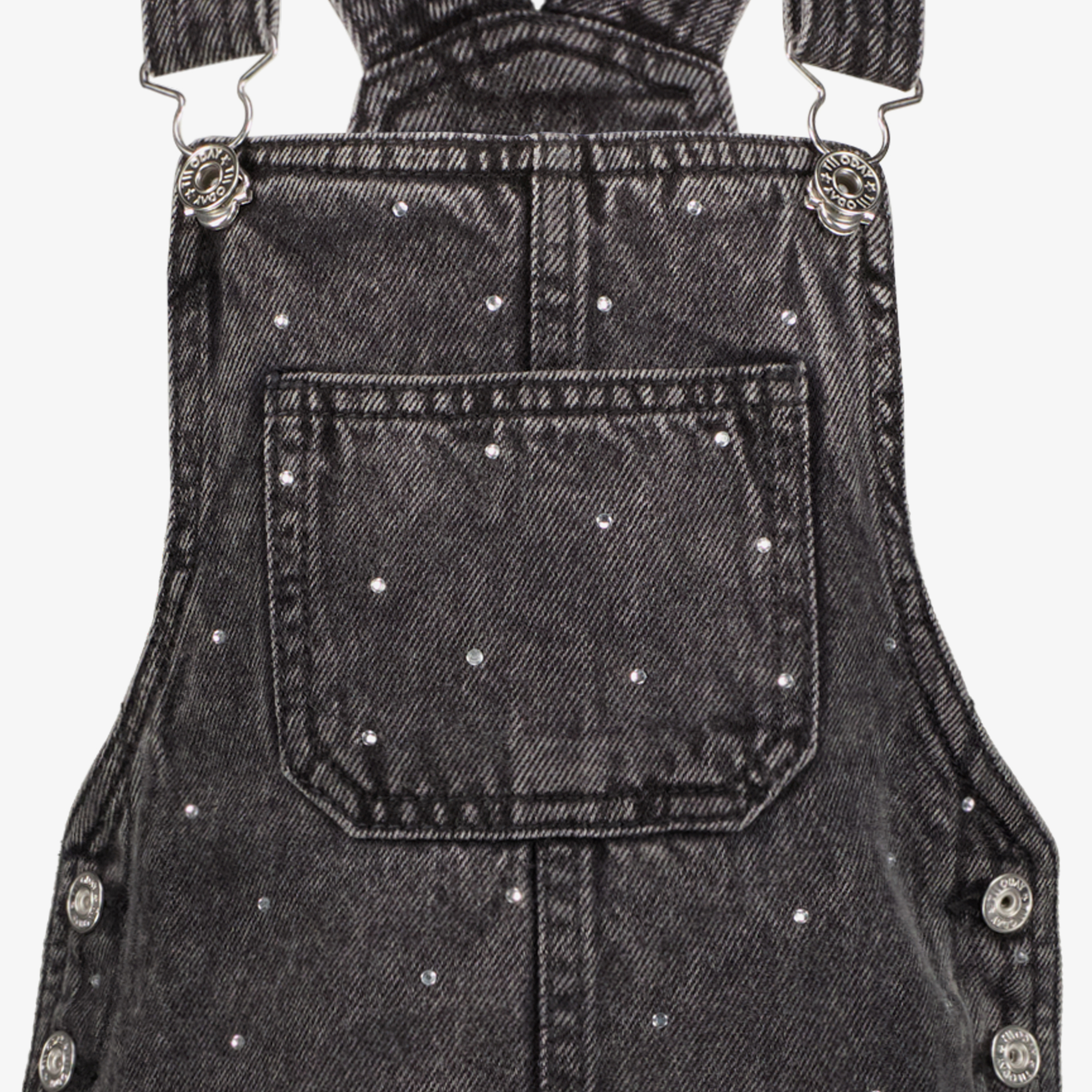 TwoDay meisjes denim tuinjurk met strass steentjes grijs jurken & rokken – foto 2