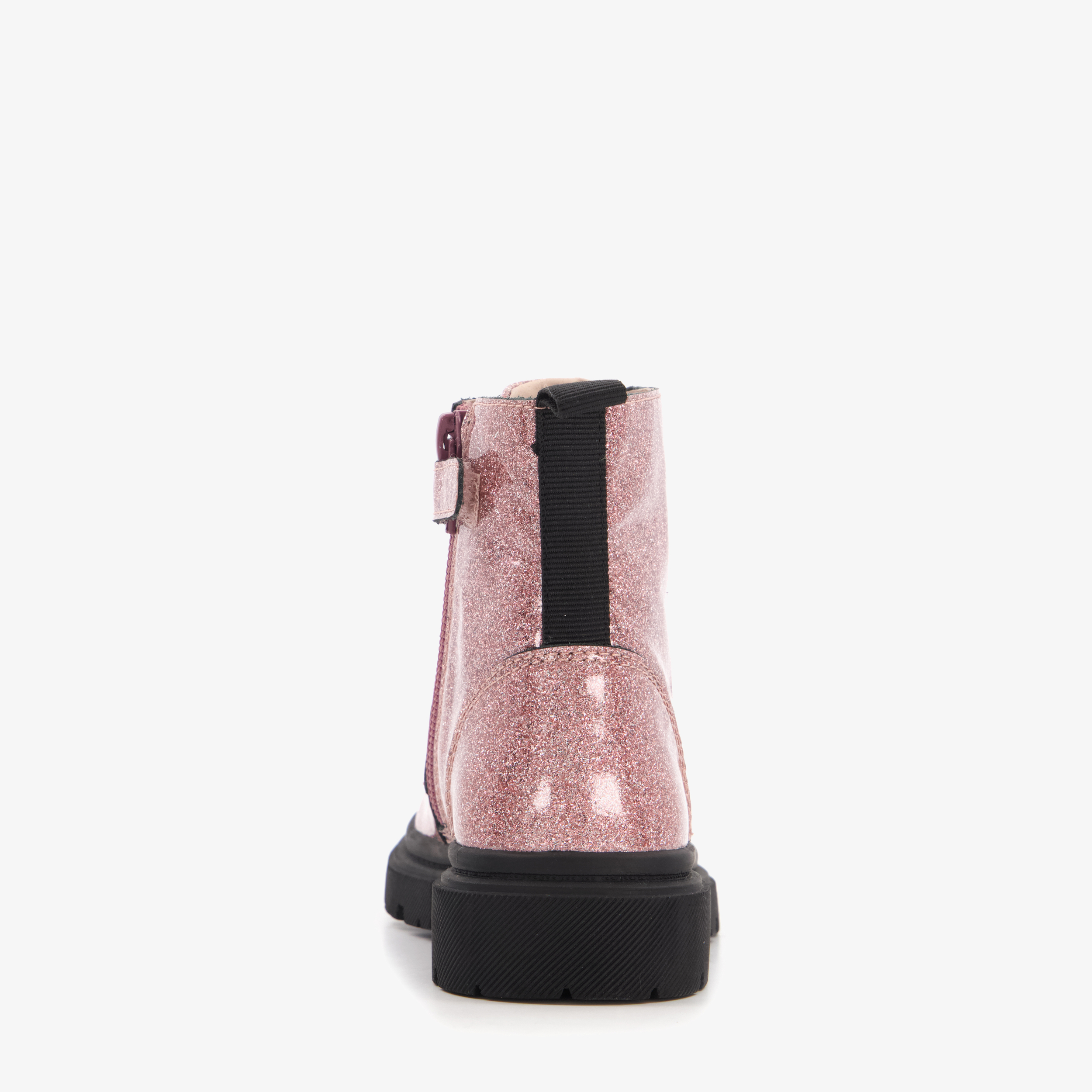 Stap leren meisjes veterboots roze zwart – foto 3