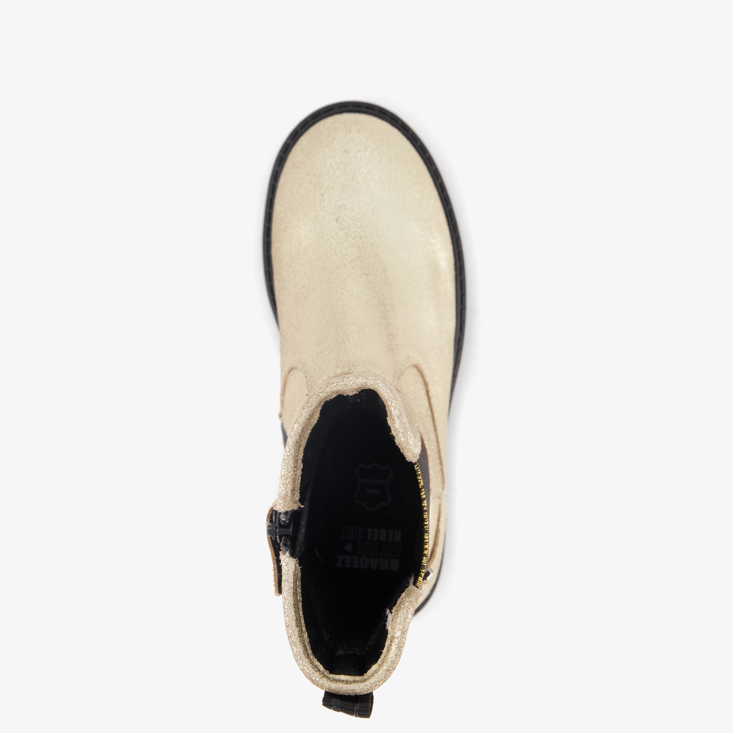 Braqeez leren meisjes Chelsea boots goud – foto 4