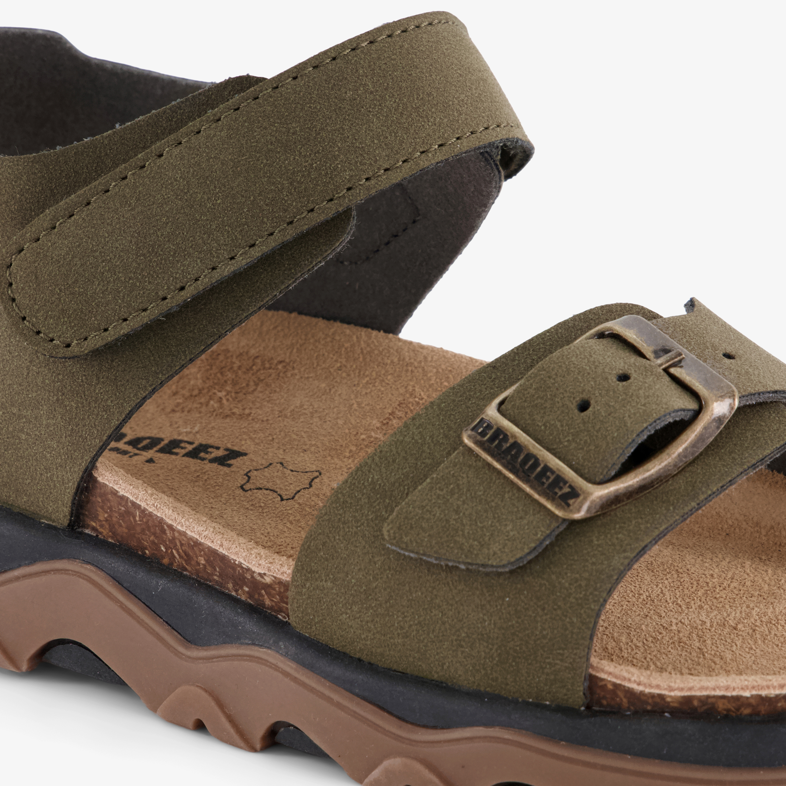 Braqeez leren jongens sandalen groen – foto 5