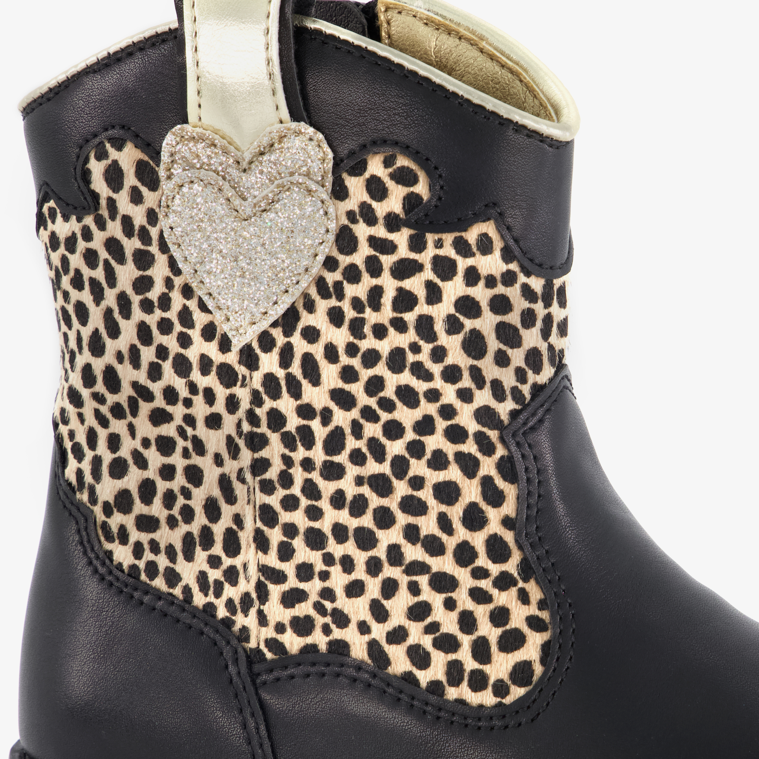 Blue Box meisjes cowboylaarsjes met luipaardprint zwart – foto 5