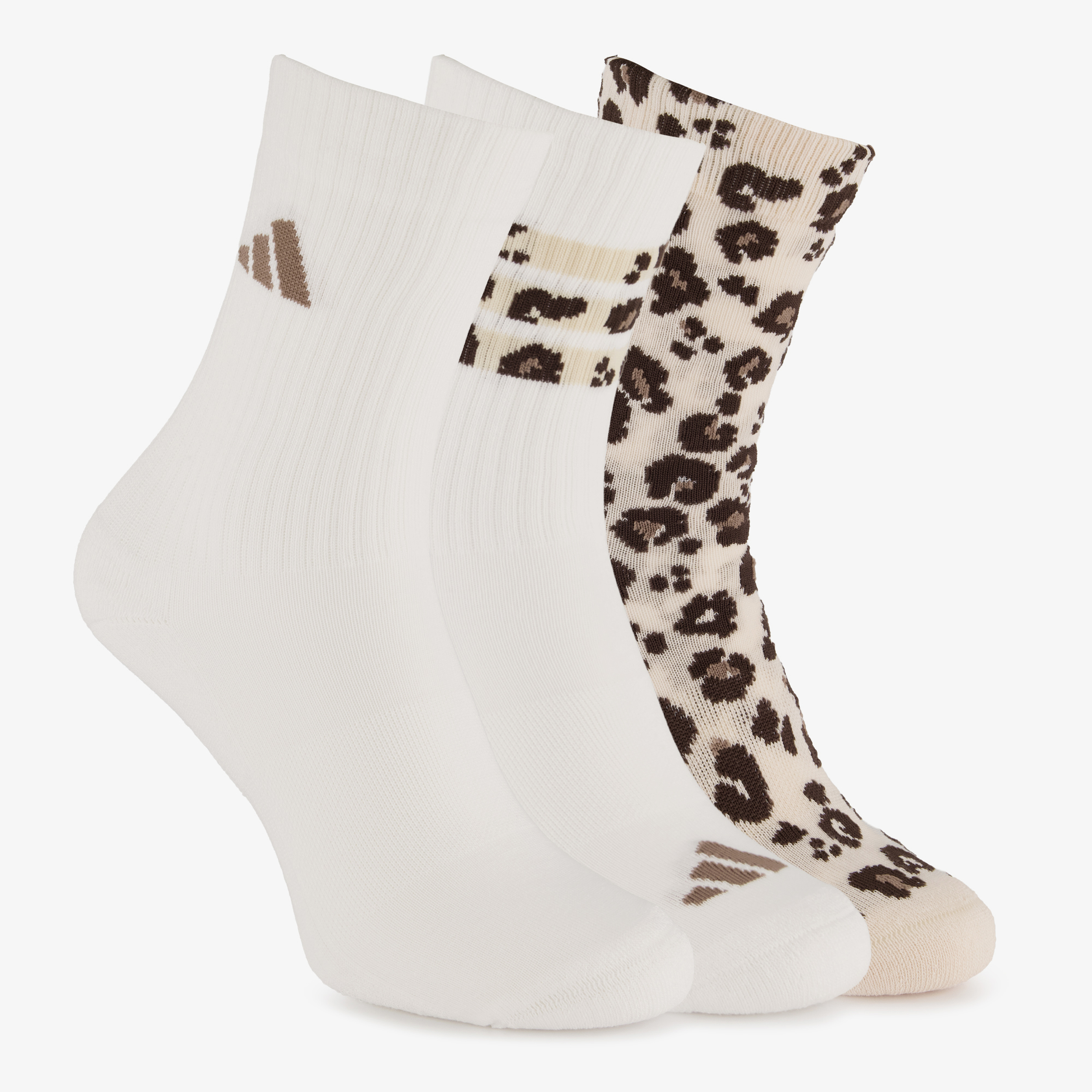 3 paar Adidas dames sokken met panterprint