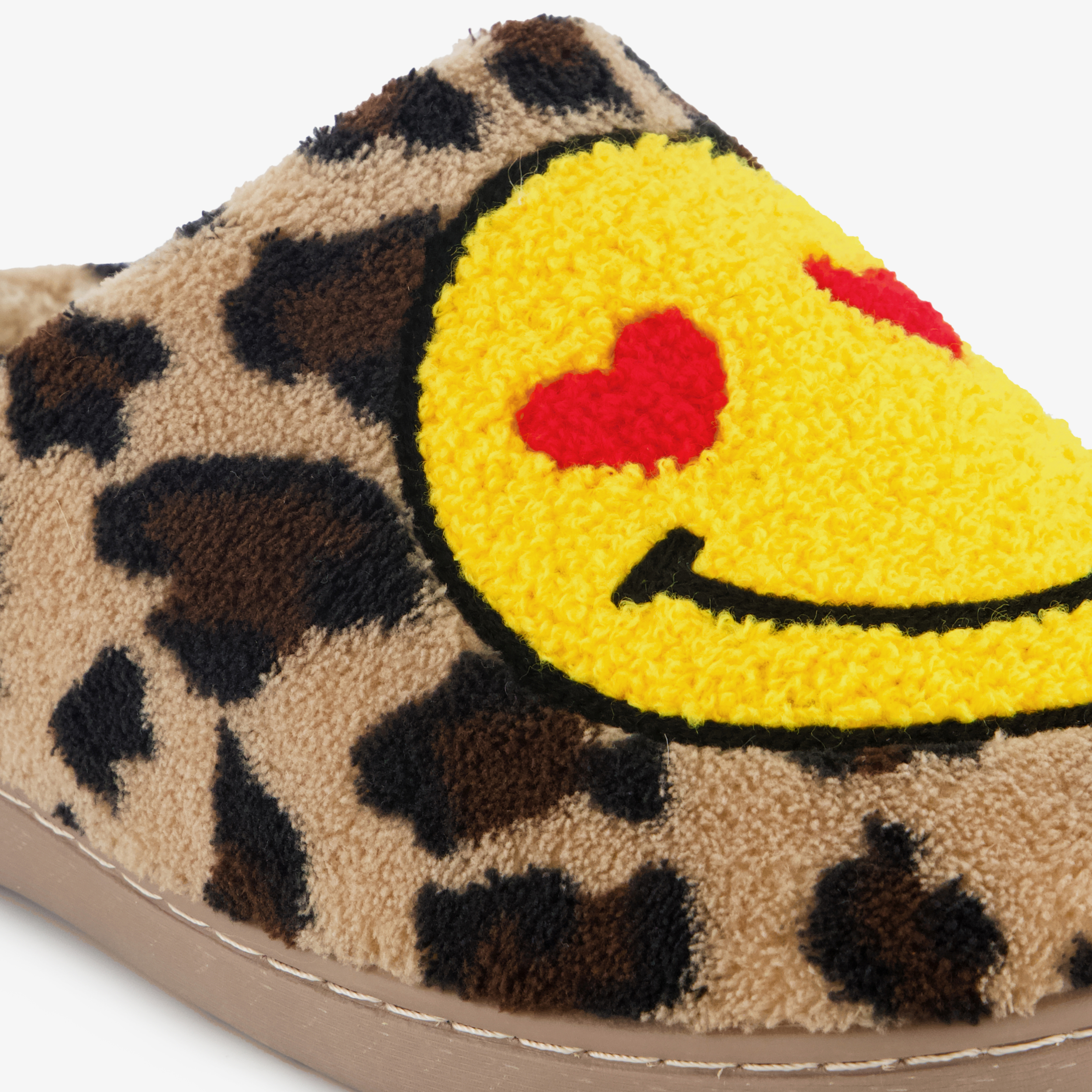 Thu!s dames instap pantoffels met panterprint en een smiley bruin – foto 5