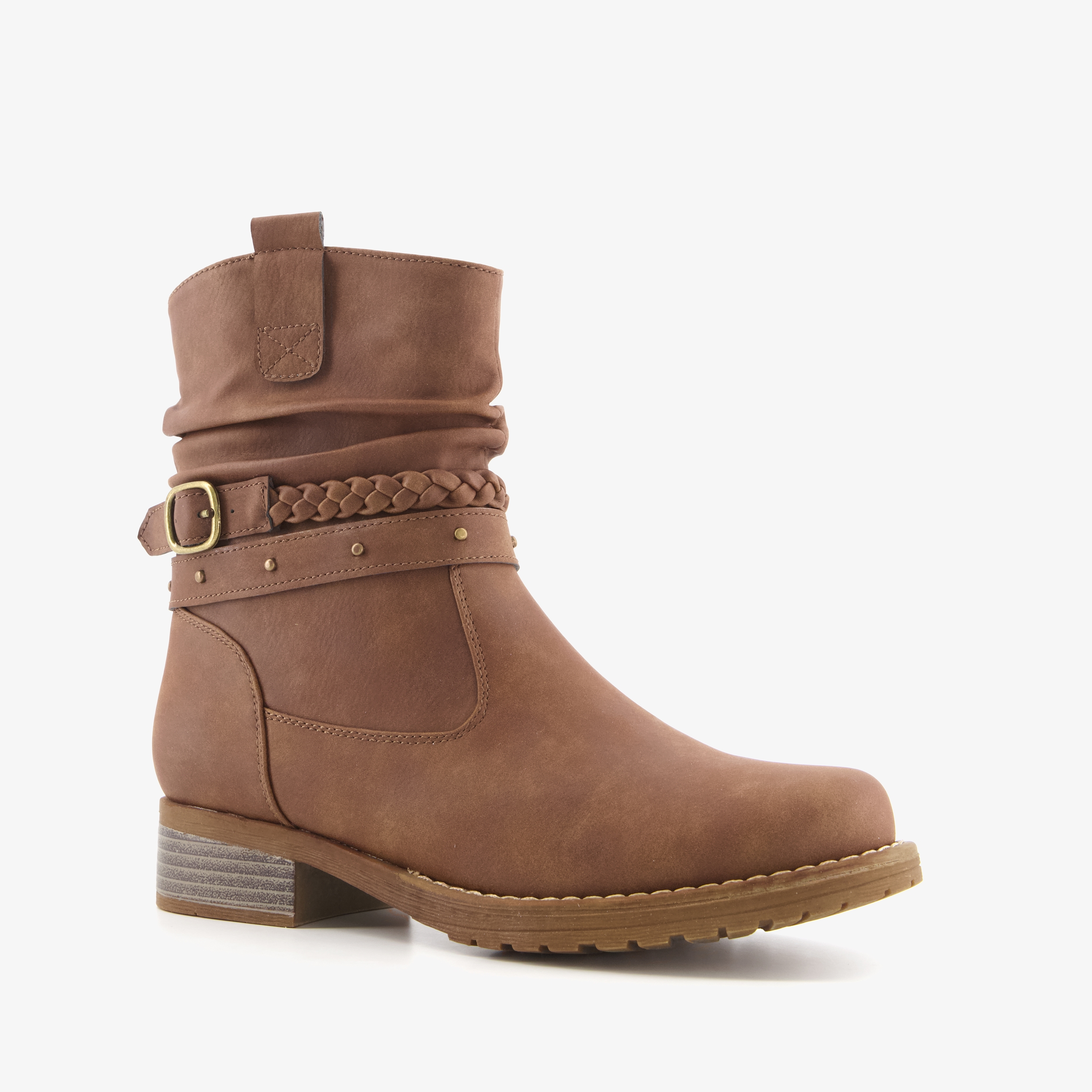 Blue Box dames enkellaarsjes cognac