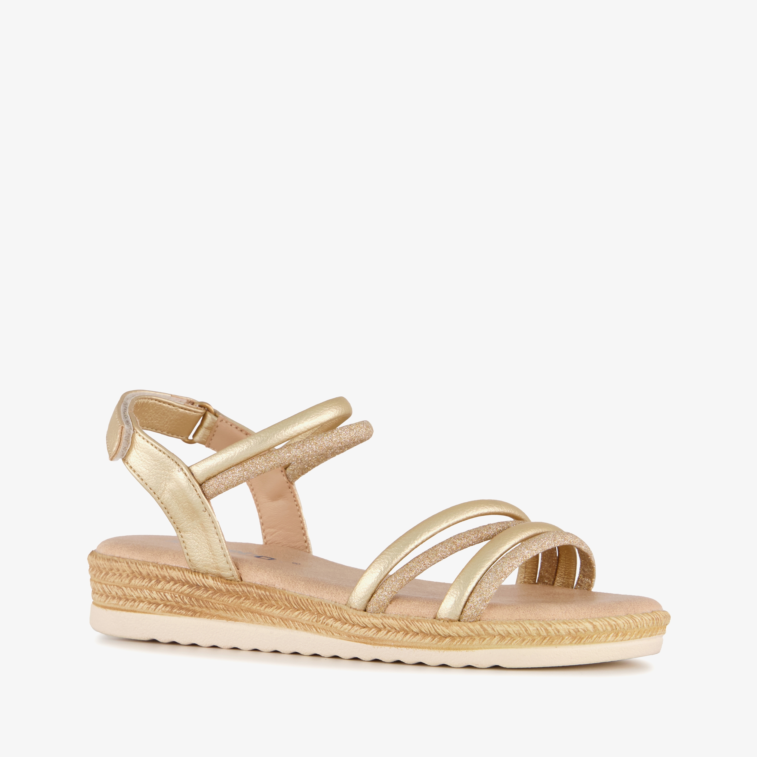 Blue Box meisjes sandalen met sleehakje goud