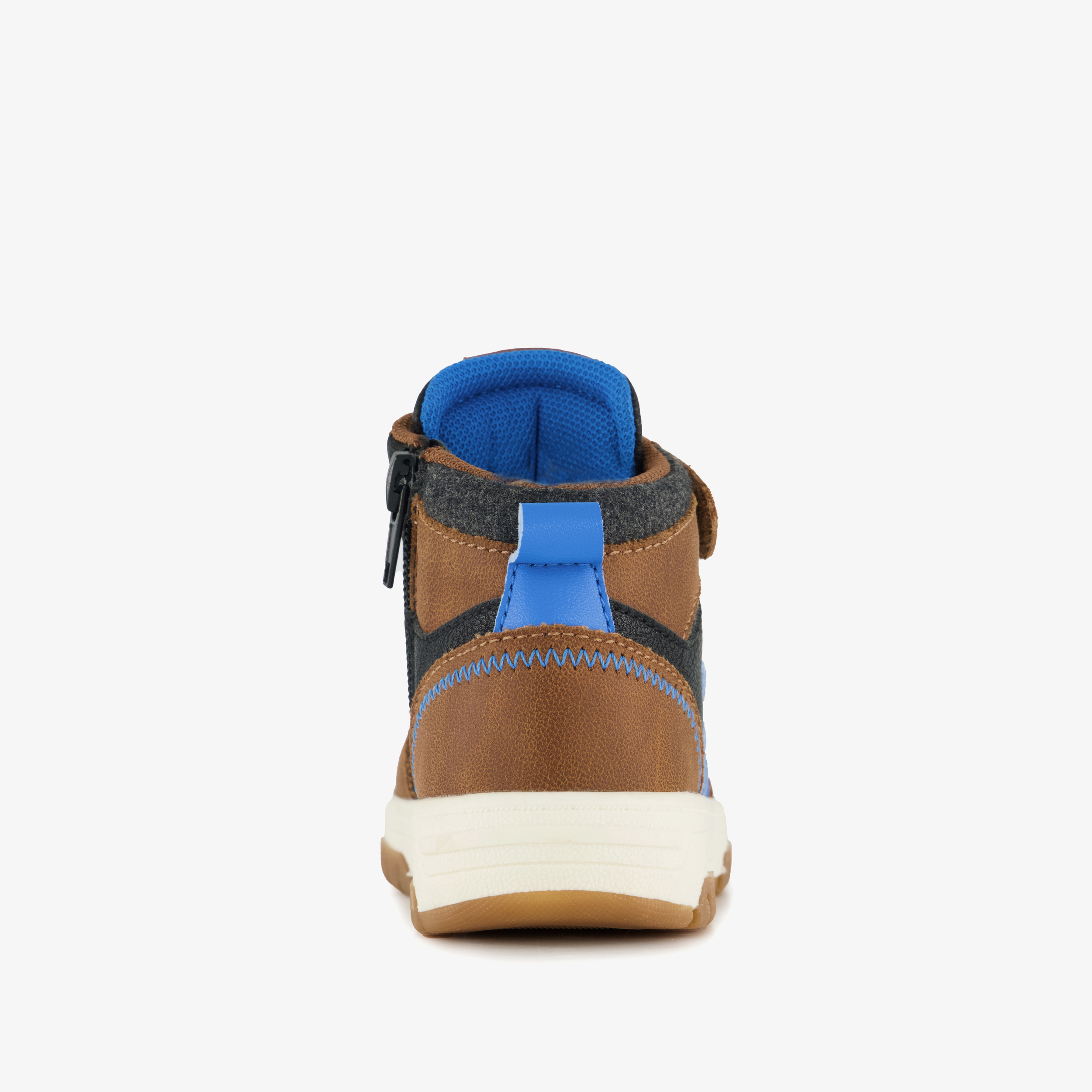 Blue Box hoge jongens sneakers bruin blauw – foto 2