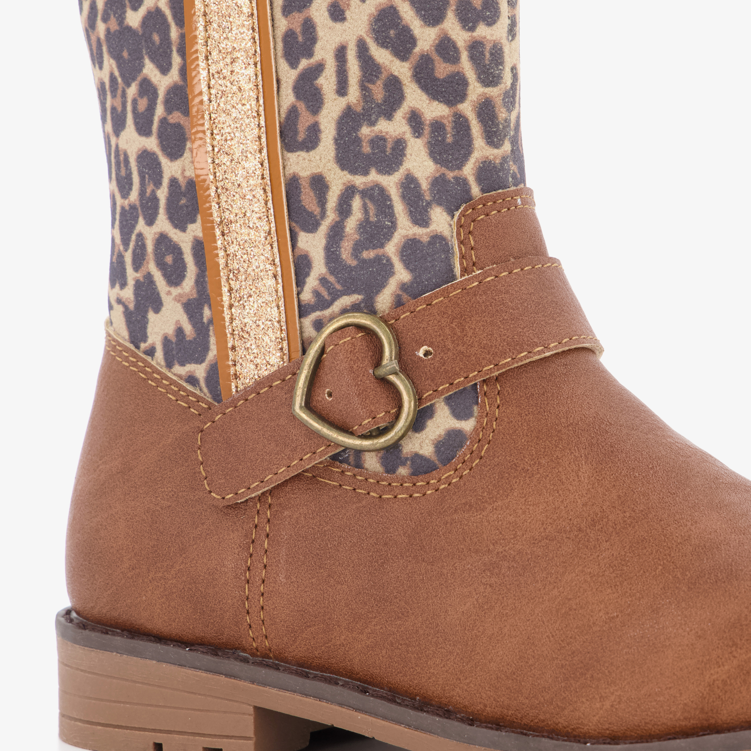 Blue Box meisjes enkellaarsjes met luipaardprint cognac – foto 5