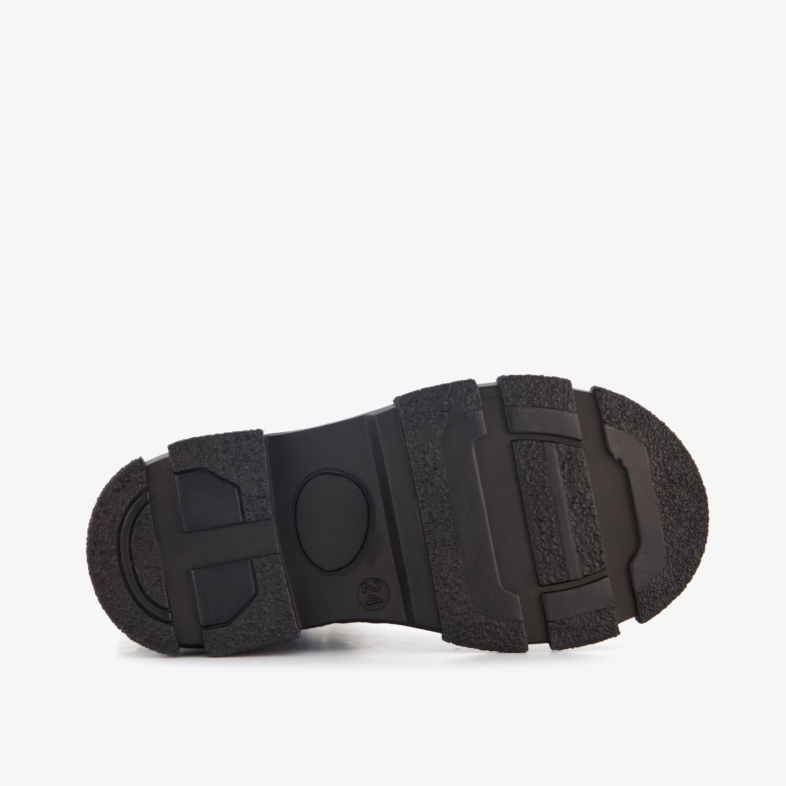 Groot leren meisjes veterboots zwart – foto 3