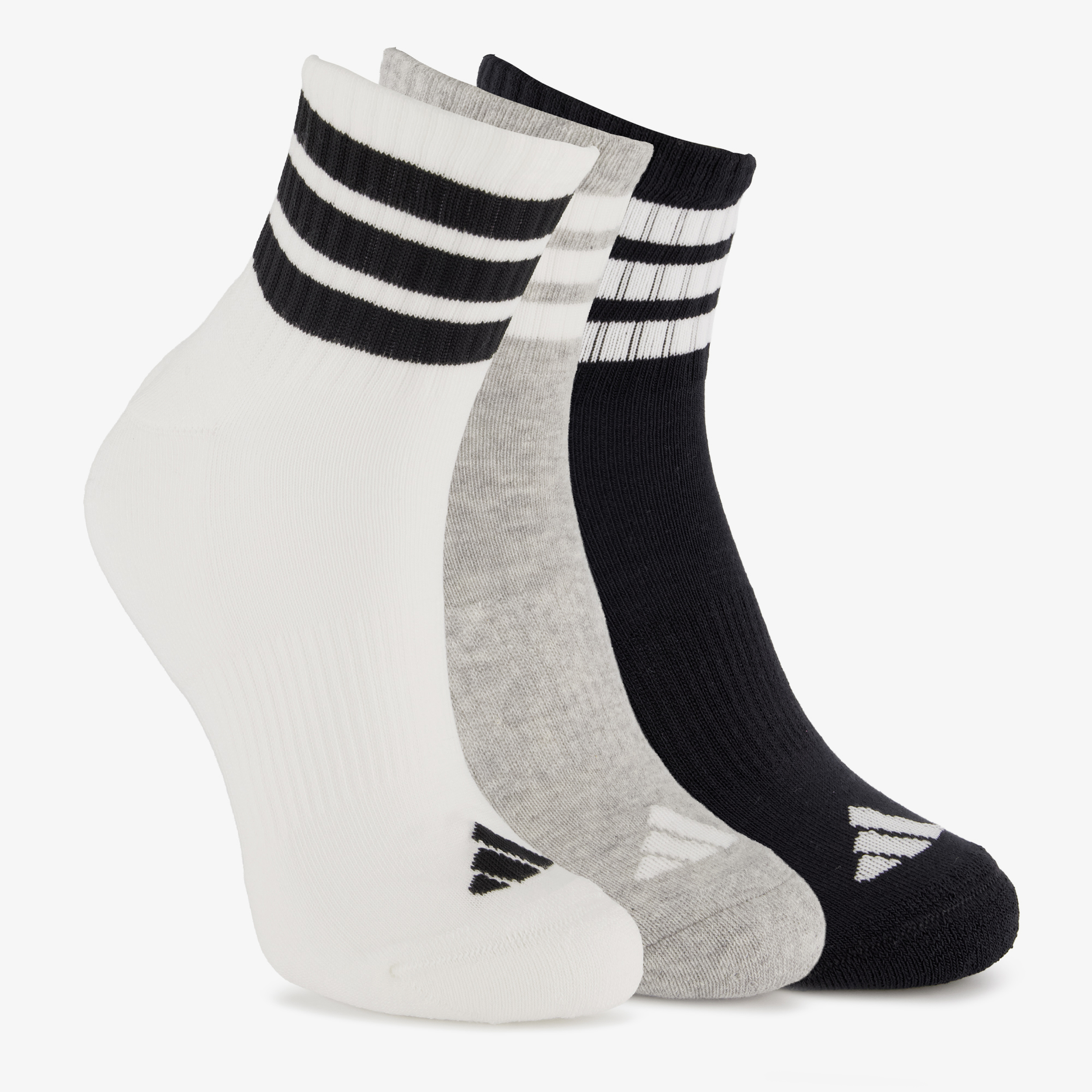 3 Adidas unisex sokken wit zwart meisjes