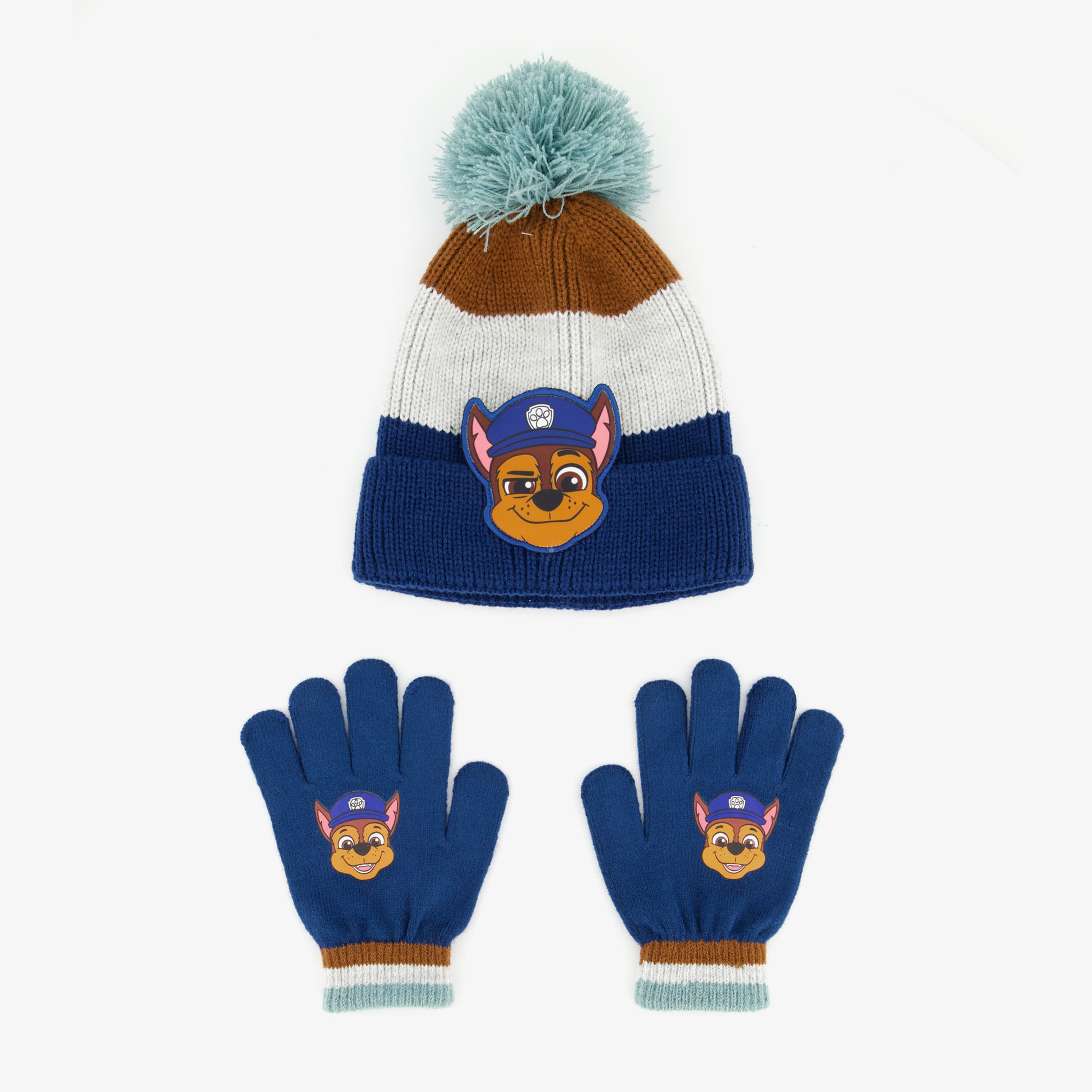 Paw Patrol Chase kinder set muts handschoenen