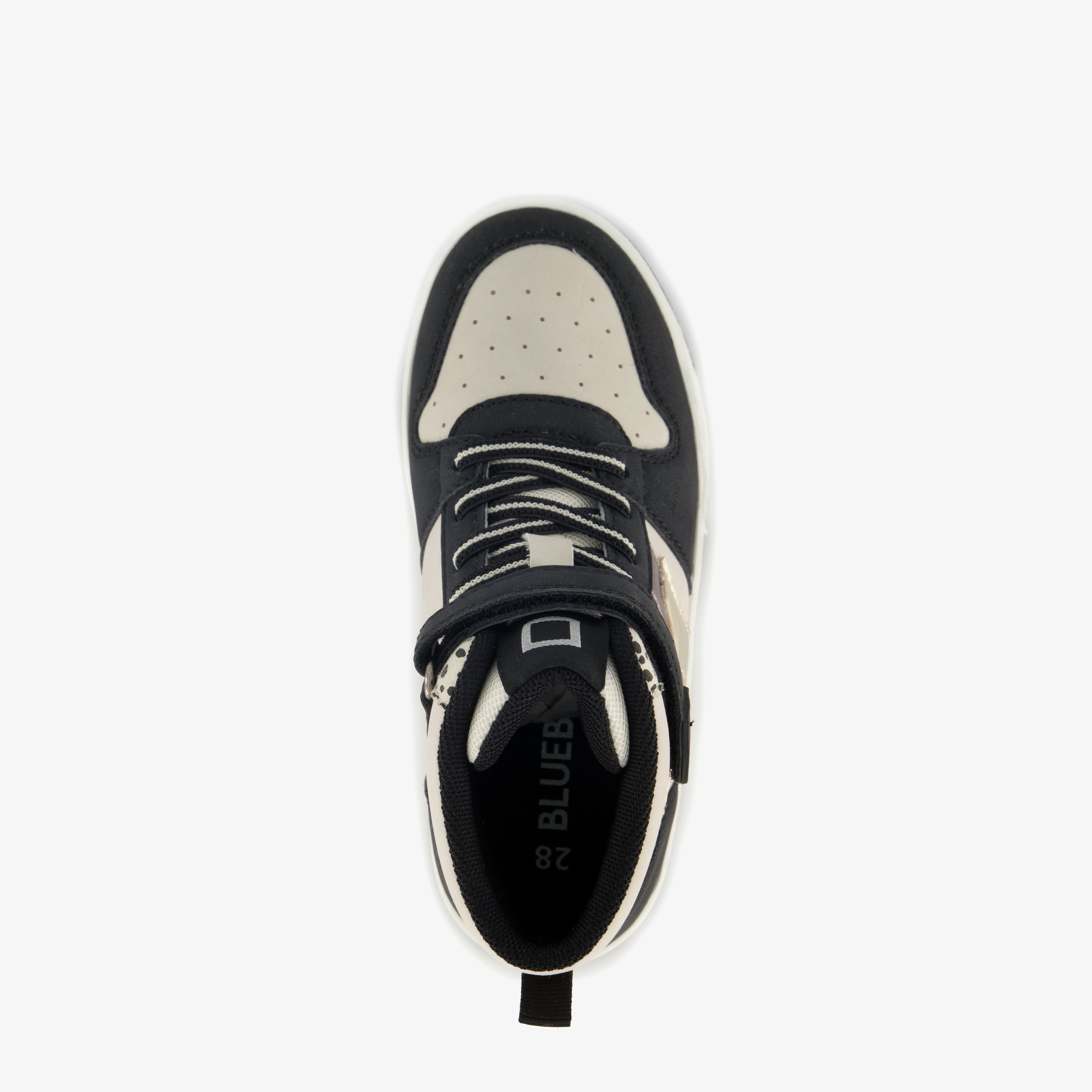 Blue Box hoge meisjes sneakers met panterprint details zwart beige – foto 4