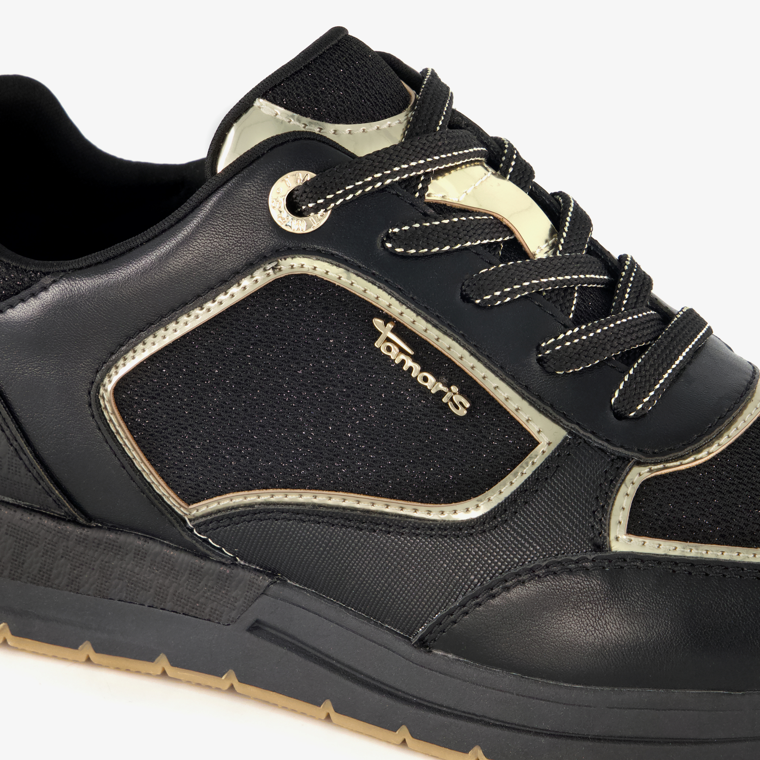 Tamaris dames sneakers zwart goud – foto 5