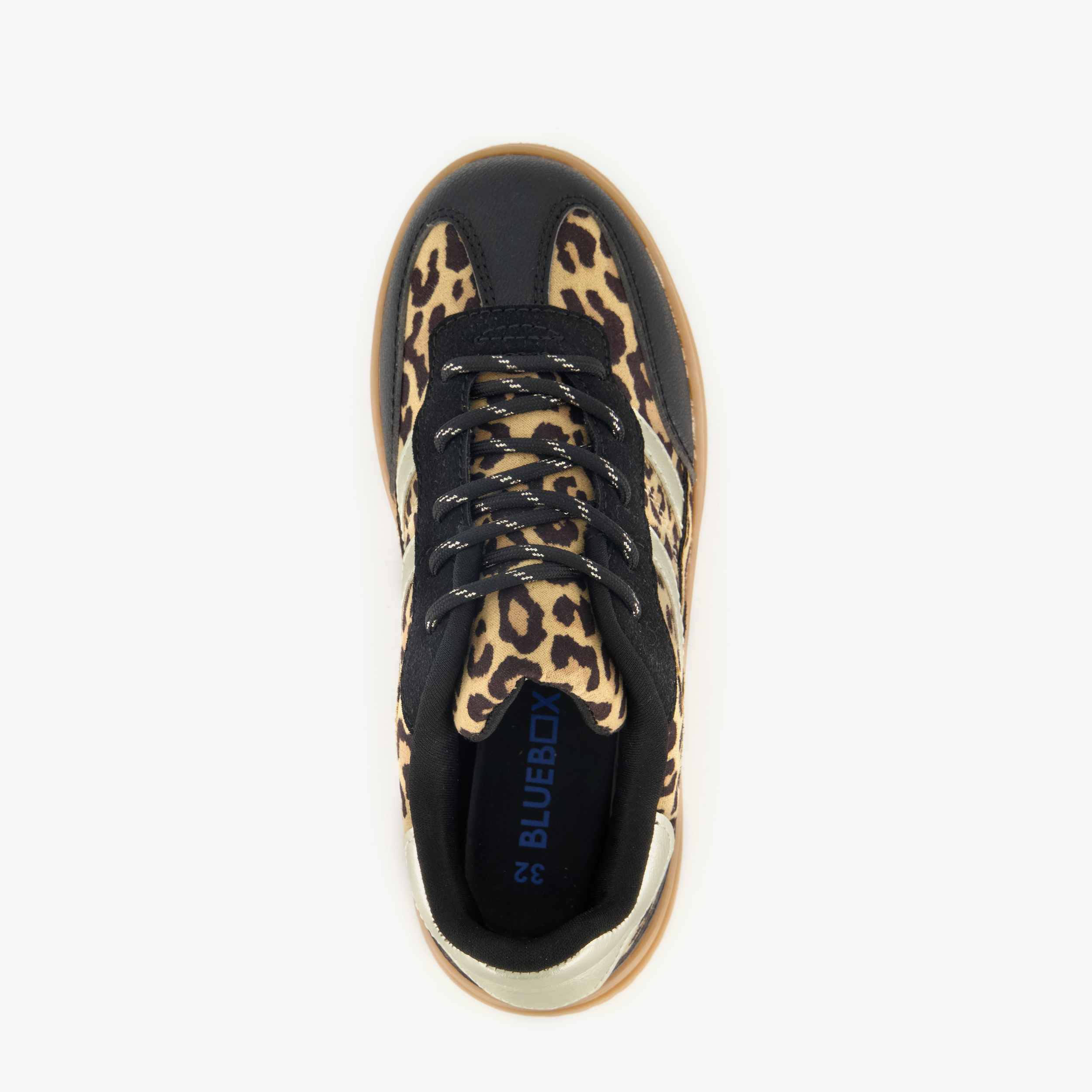 Blue Box meisjes sneakers met panterprint bruin zwart – foto 4