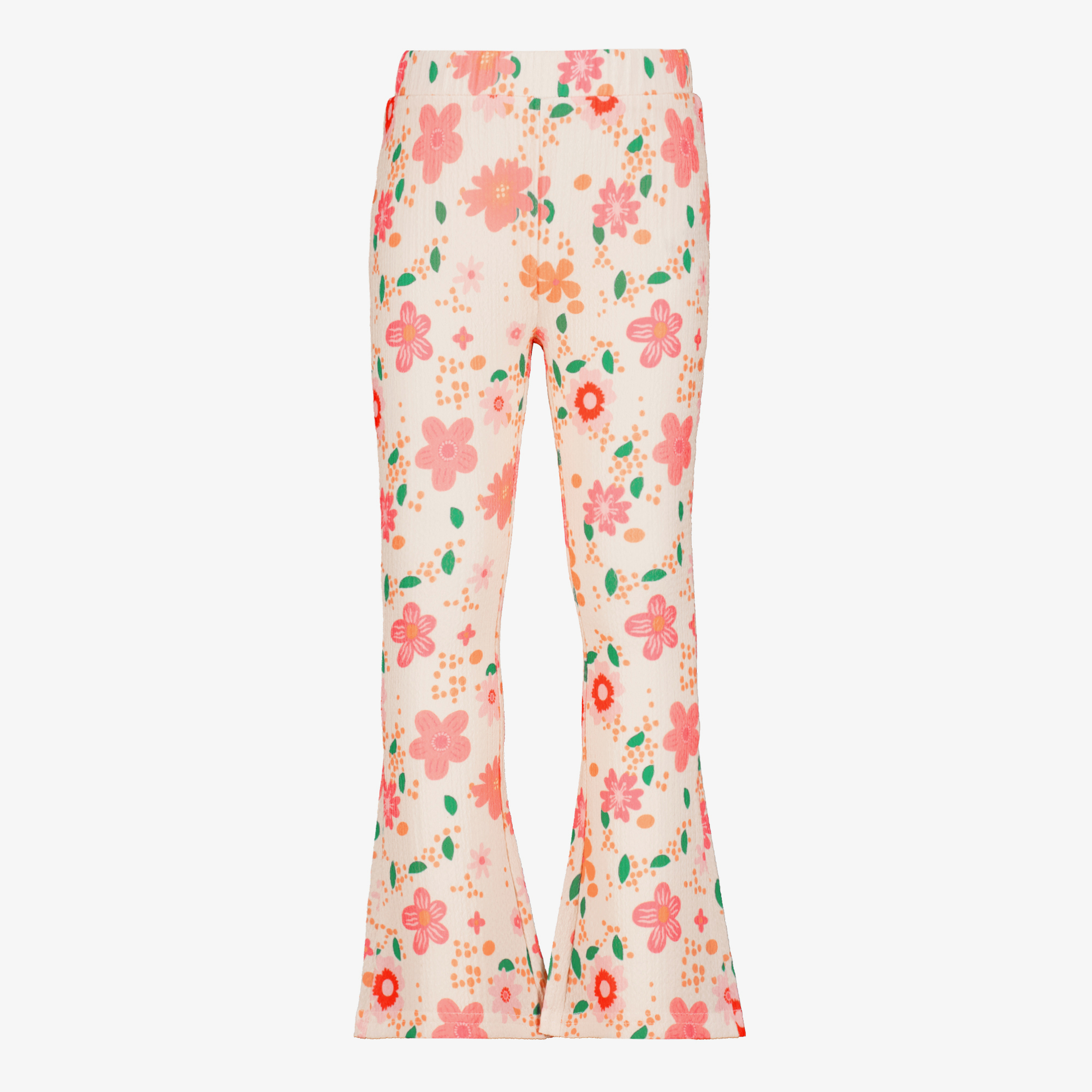 TwoDay flared meisjes broek met bloemenprint lichtroze