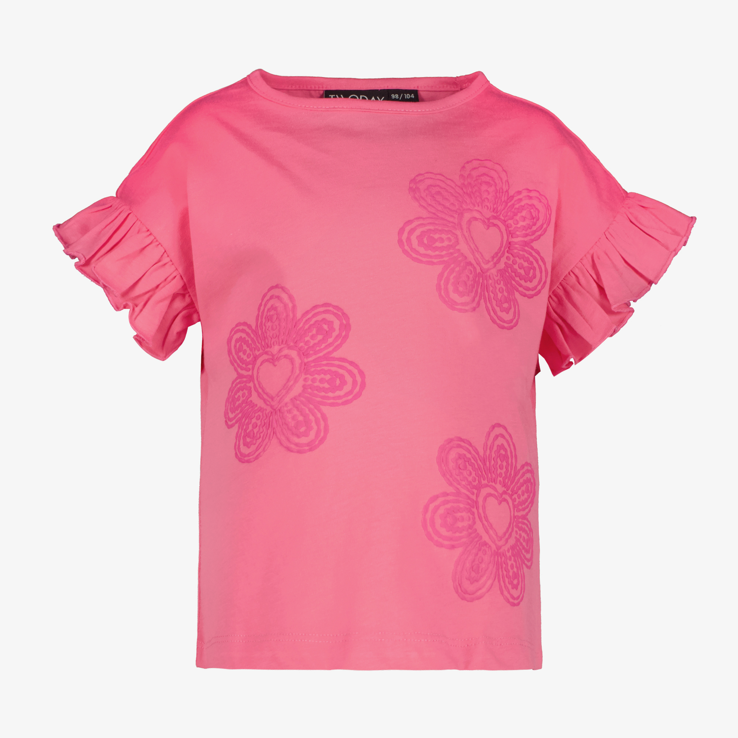 TwoDay meisjes T-shirt met bloemenprint roze