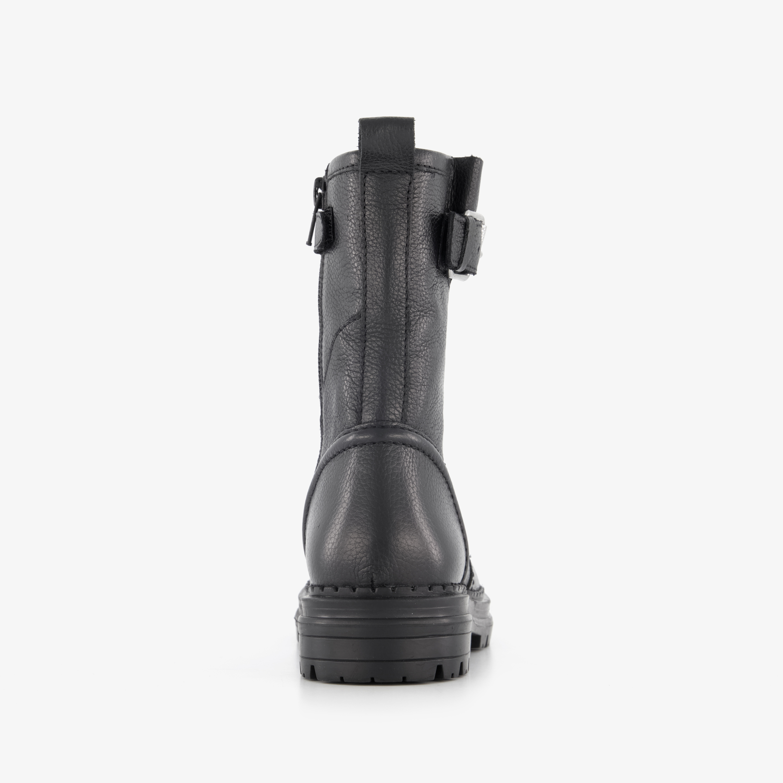 Groot leren meisjes boots met gesp zwart – foto 2