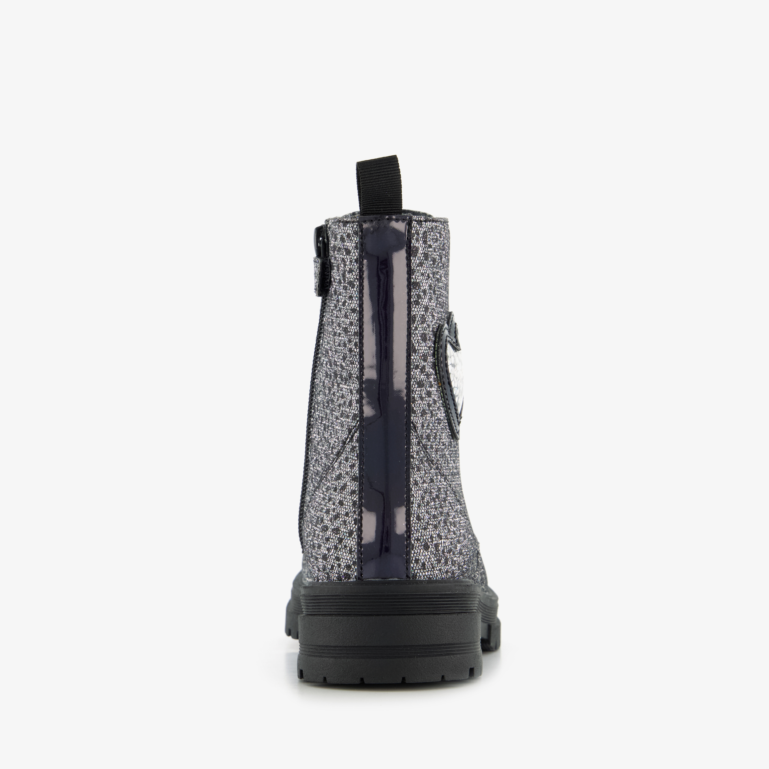 Blue Box meisjes veterboots met hartje zilver – foto 2