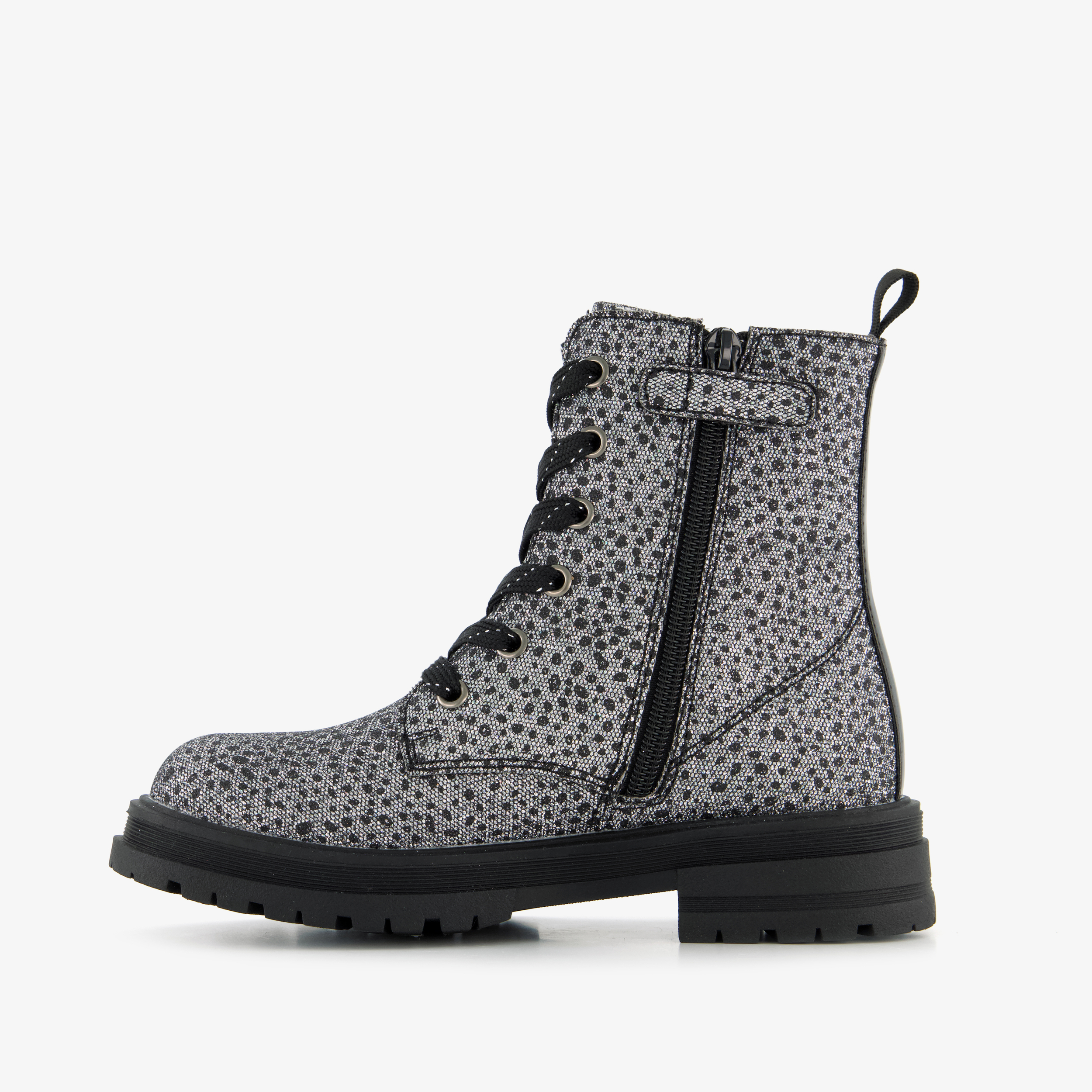 Blue Box meisjes veterboots met hartje zilver