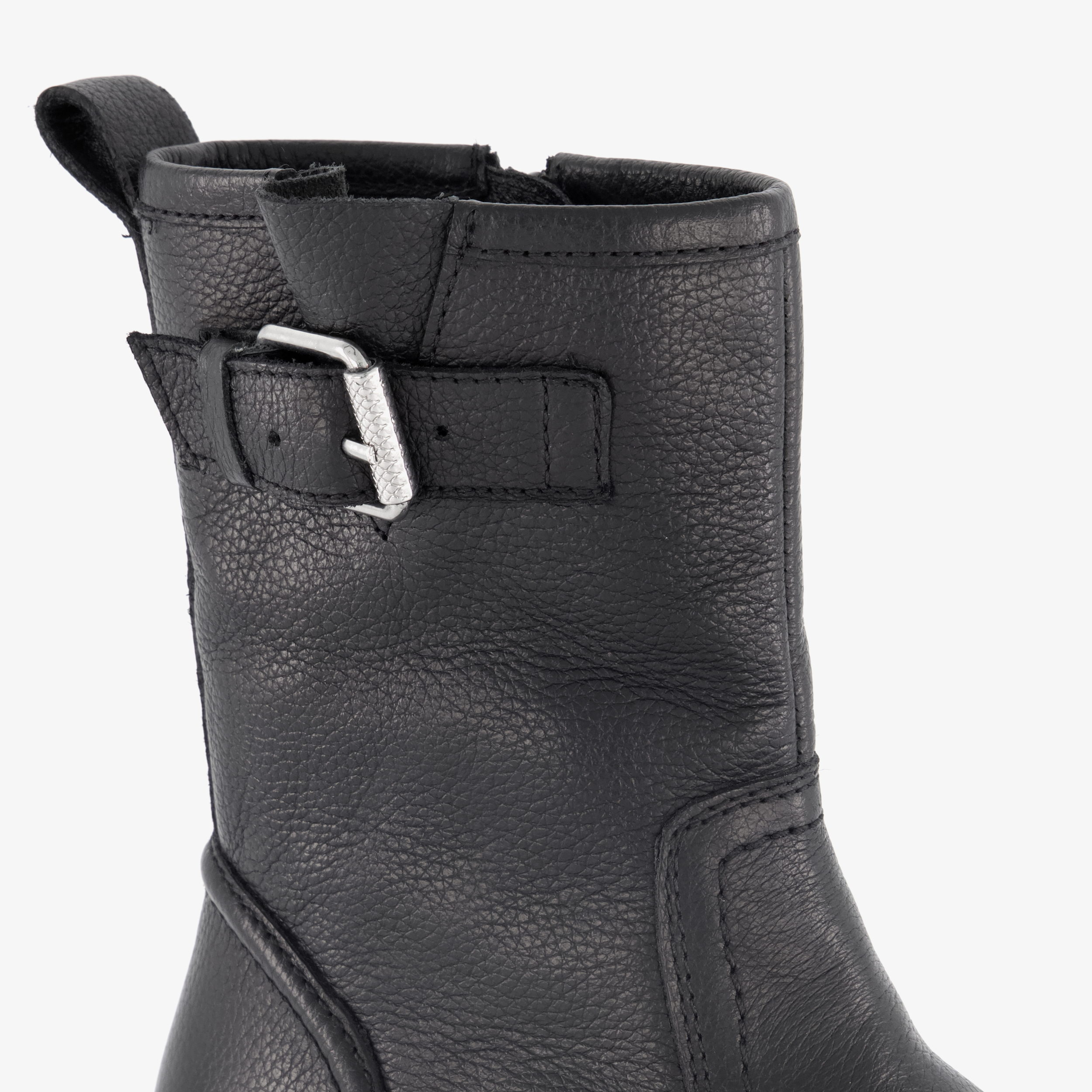 Groot leren meisjes boots met gesp zwart – foto 5