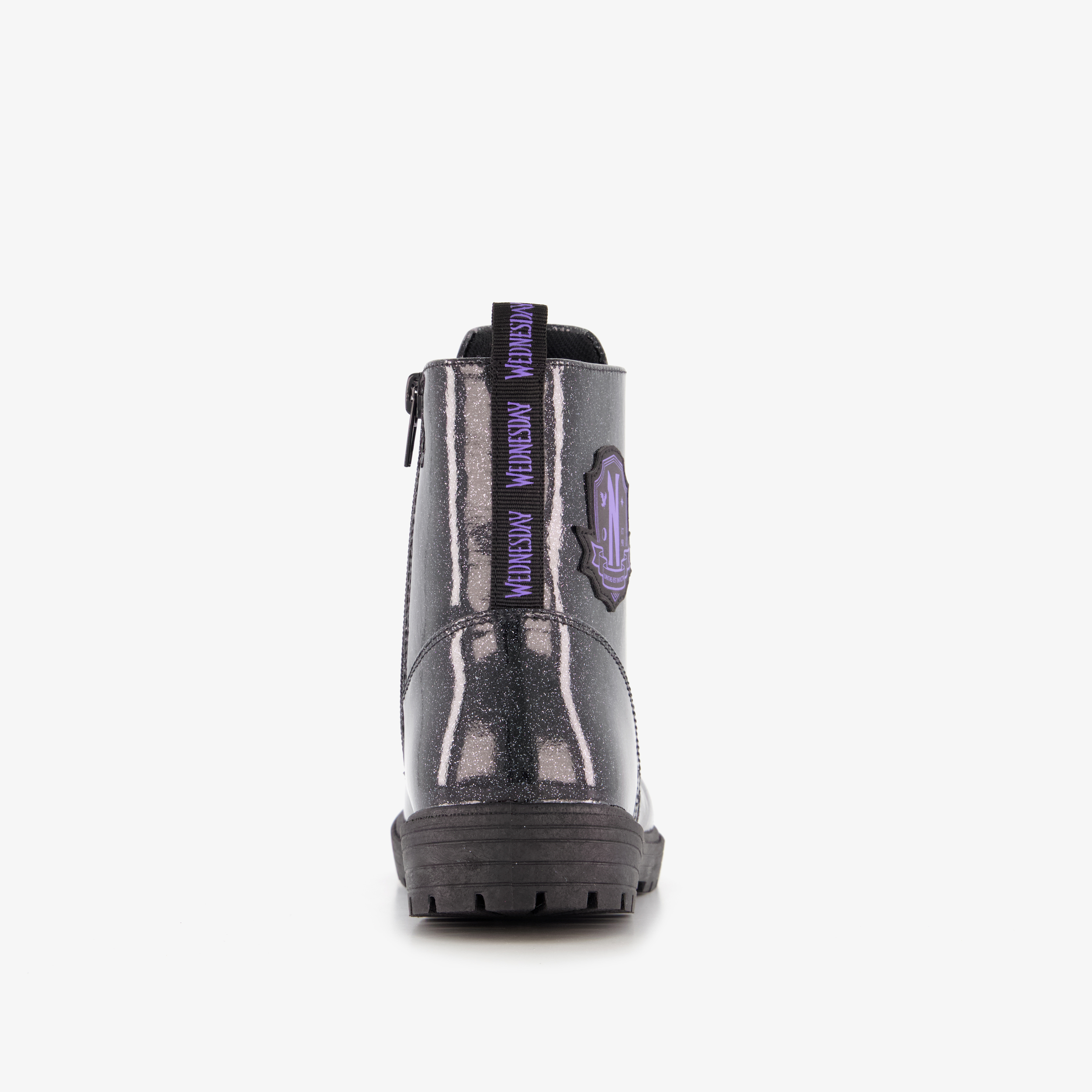 Wednesday meisjes veterboots met glitters zwart – foto 2