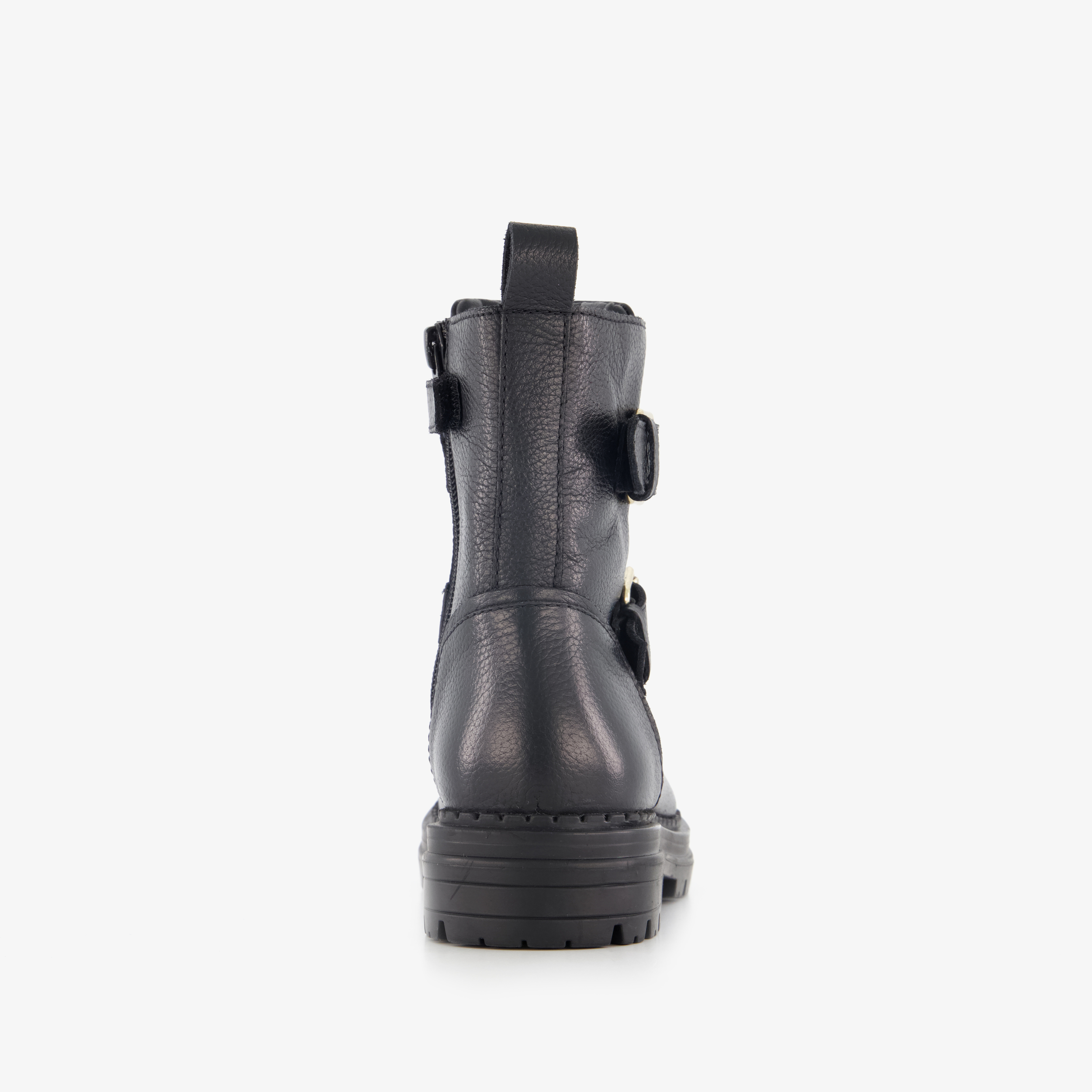 Groot leren meisjes biker boots zwart – foto 2