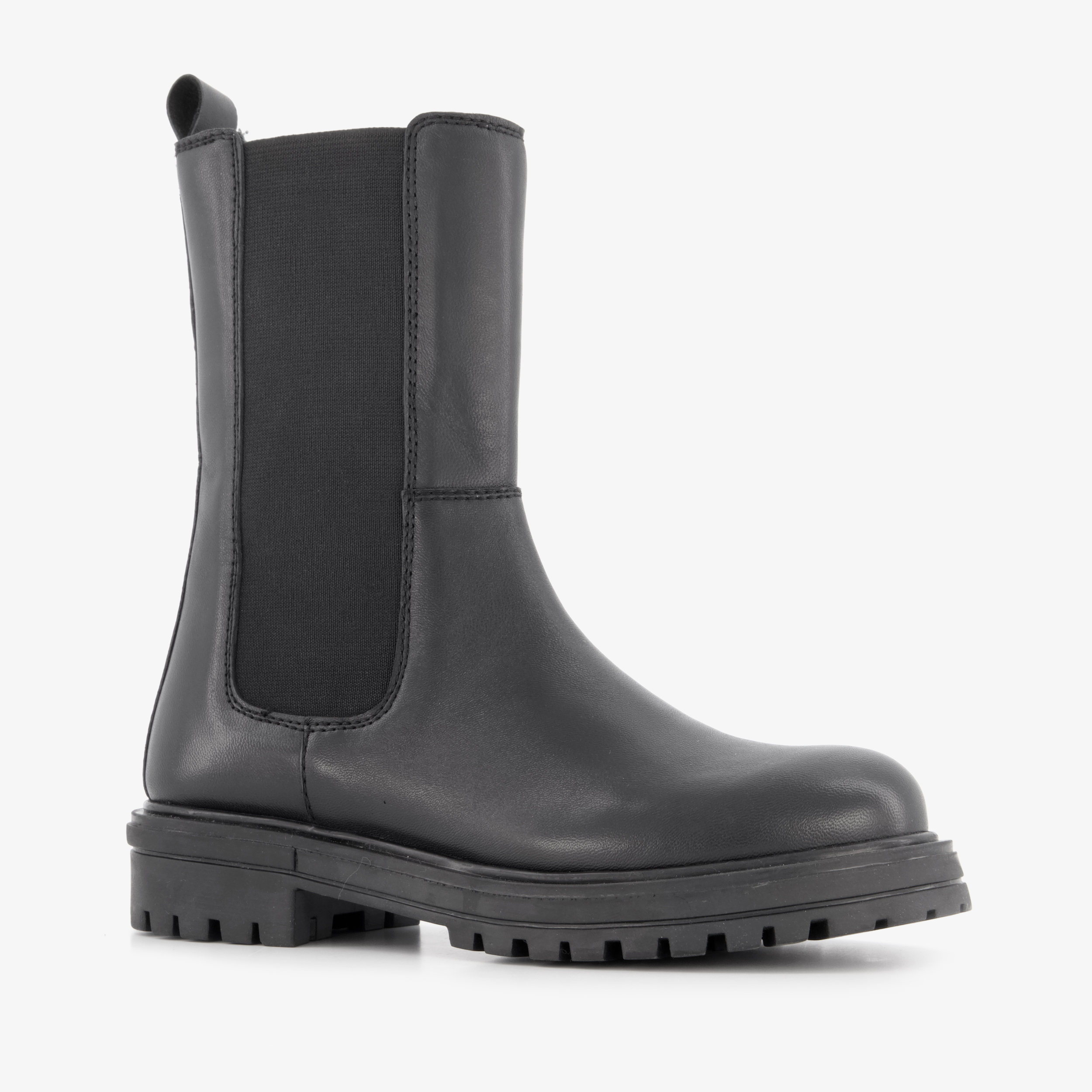 Groot leren meisjes Chelsea boots zwart