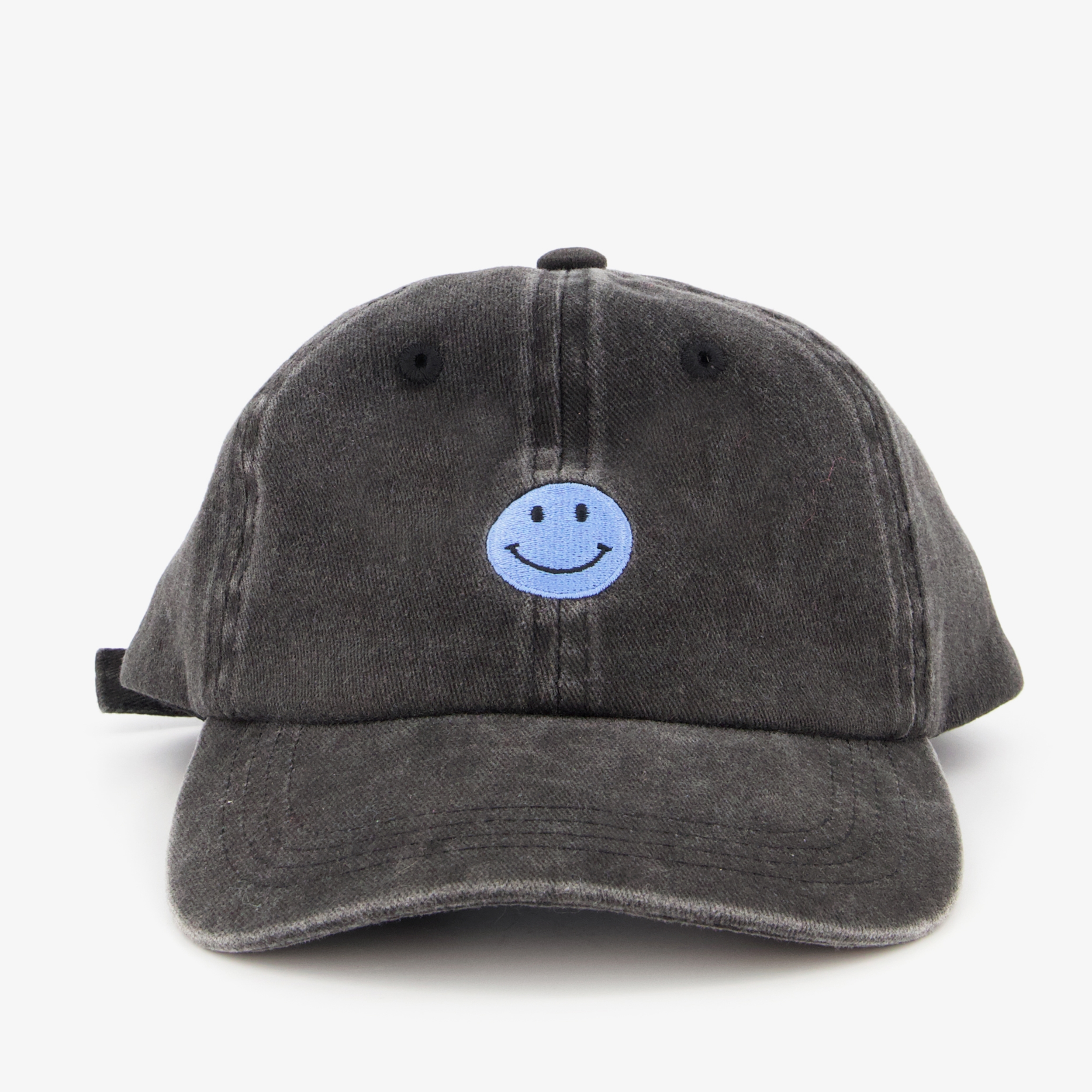 Jongens pet met smiley grijs