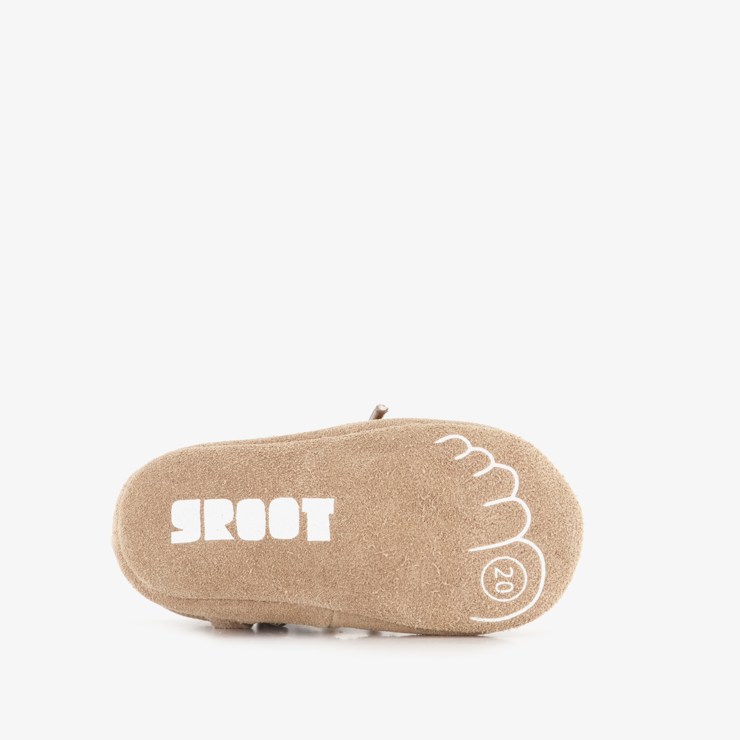 Groot suède babyschoenen met veters beige meisjes veterschoenen – foto 3
