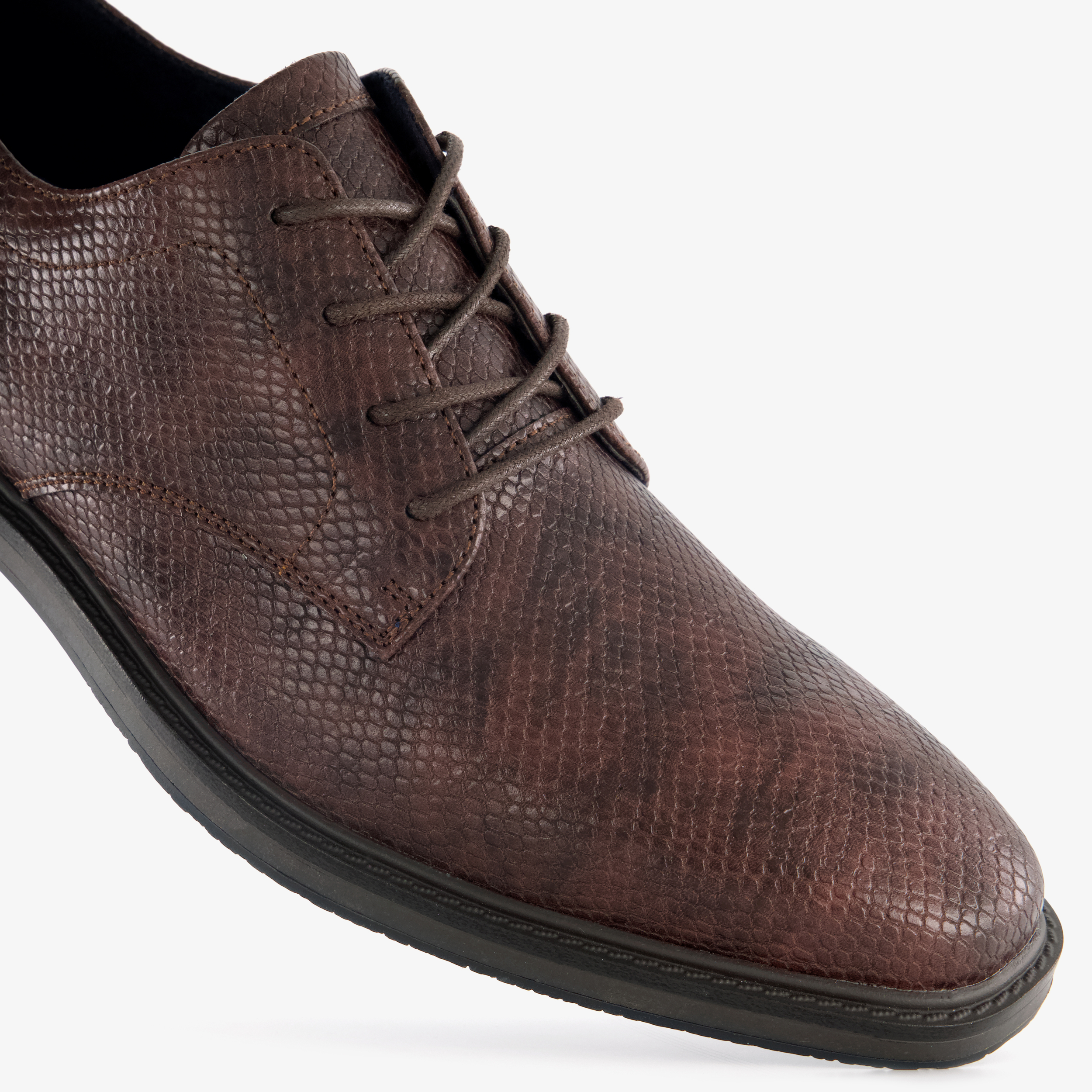 Emilio Salvatini heren veterschoenen slangenprint bruin nette schoenen – foto 5