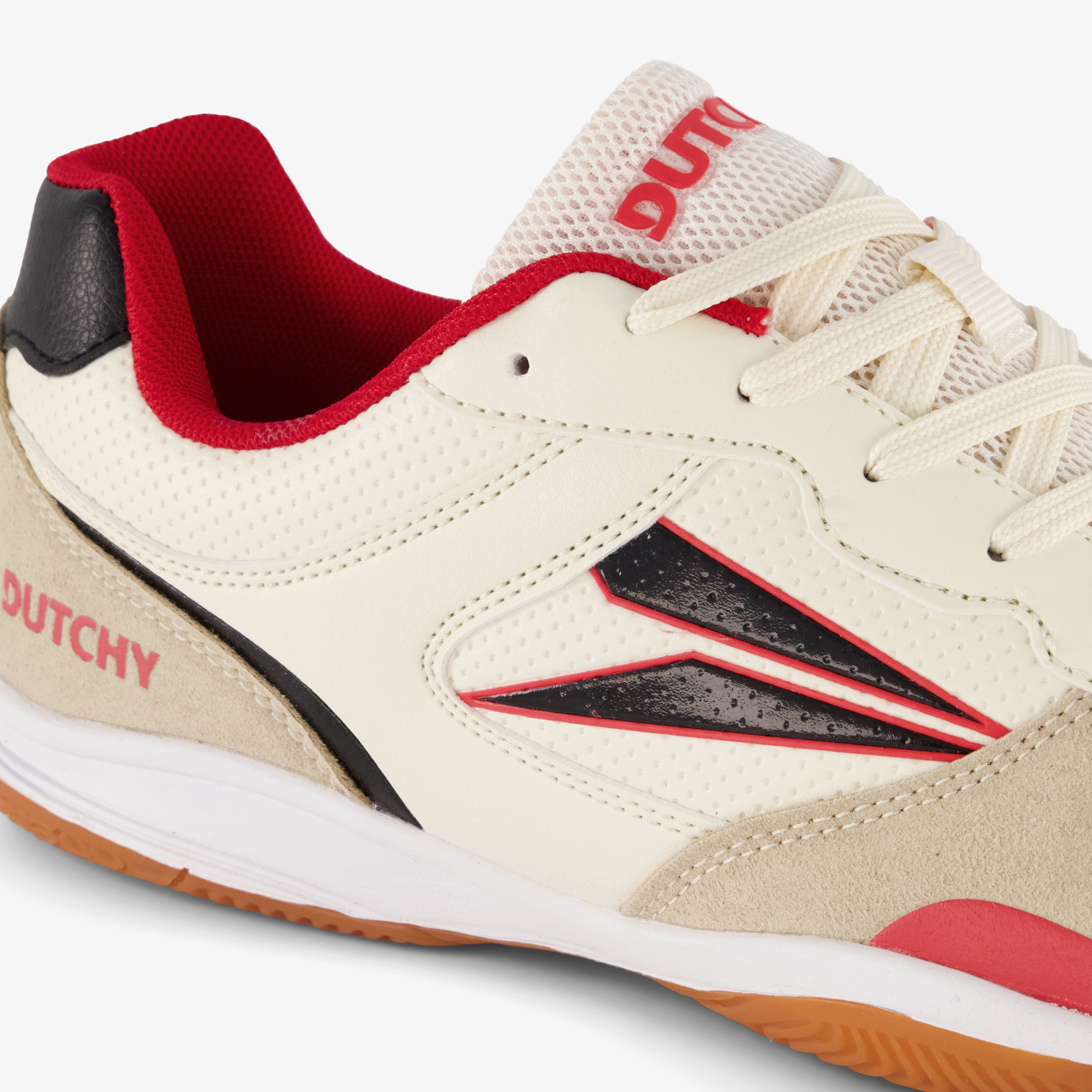 Dutchy Sharp heren zaalschoenen IC beige rood – foto 5