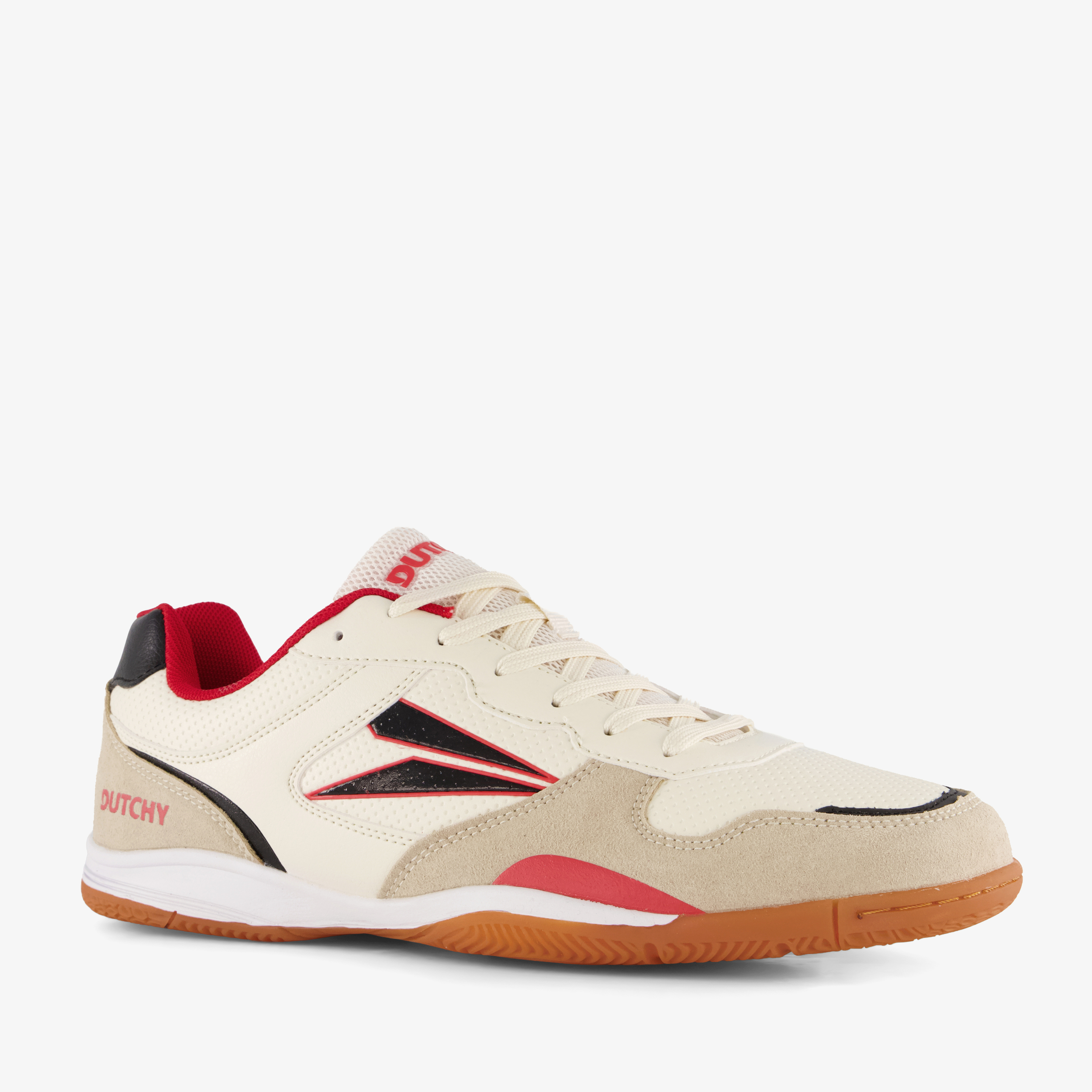 Dutchy Sharp heren zaalschoenen IC beige rood