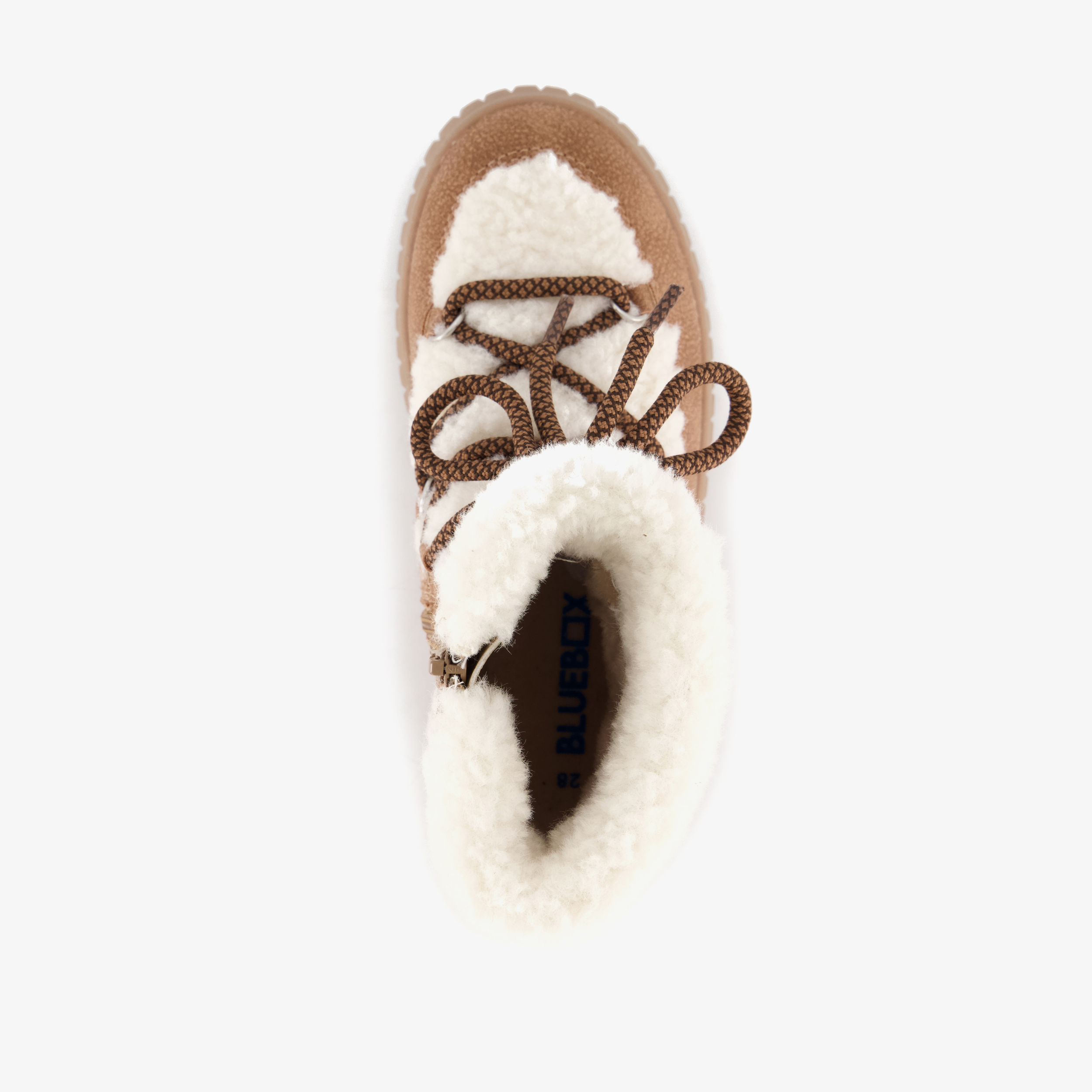 Blue Box gevoerde meisjes teddy veterboots bruin – foto 4