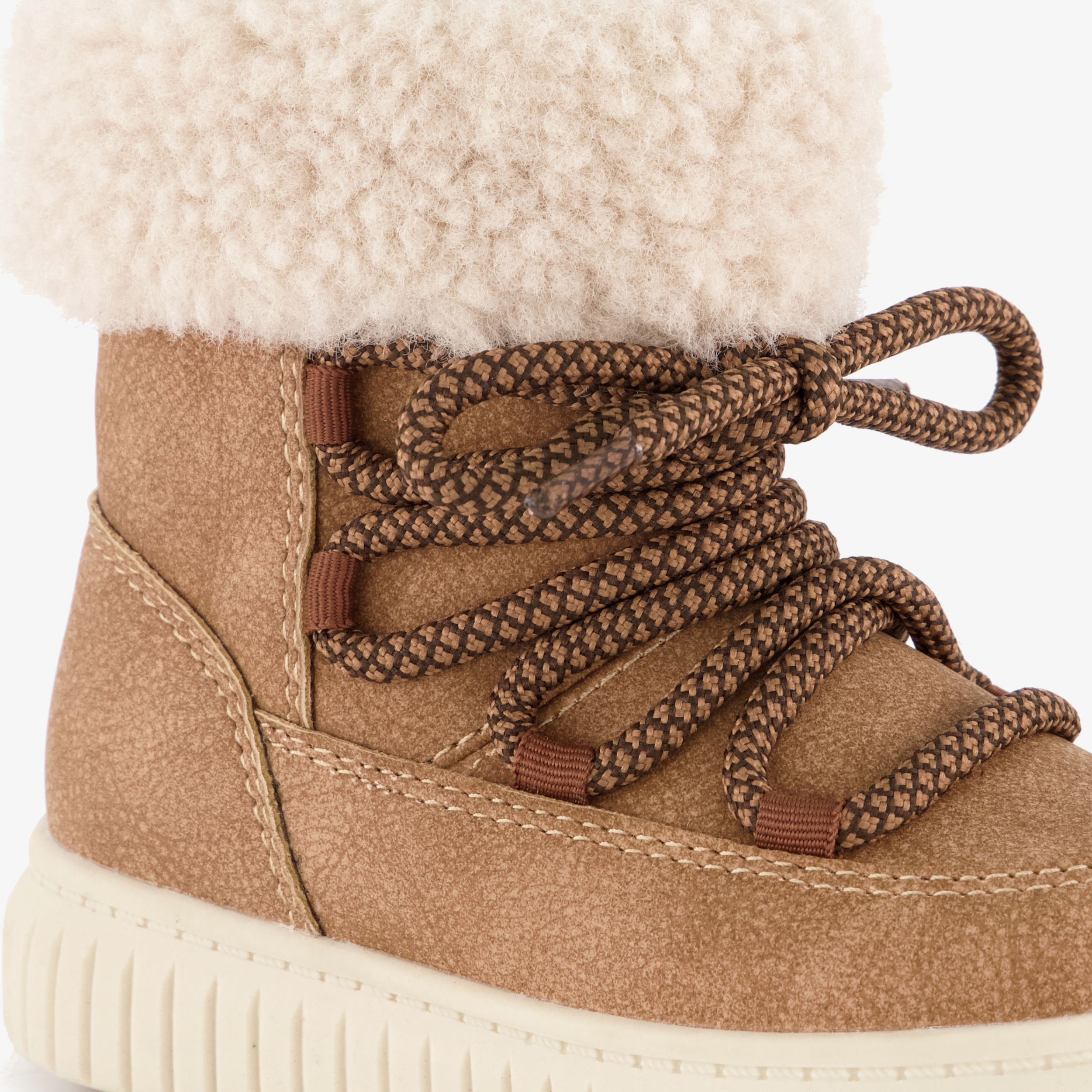 Blue Box gevoerde meisjes teddy veterboots bruin – foto 5