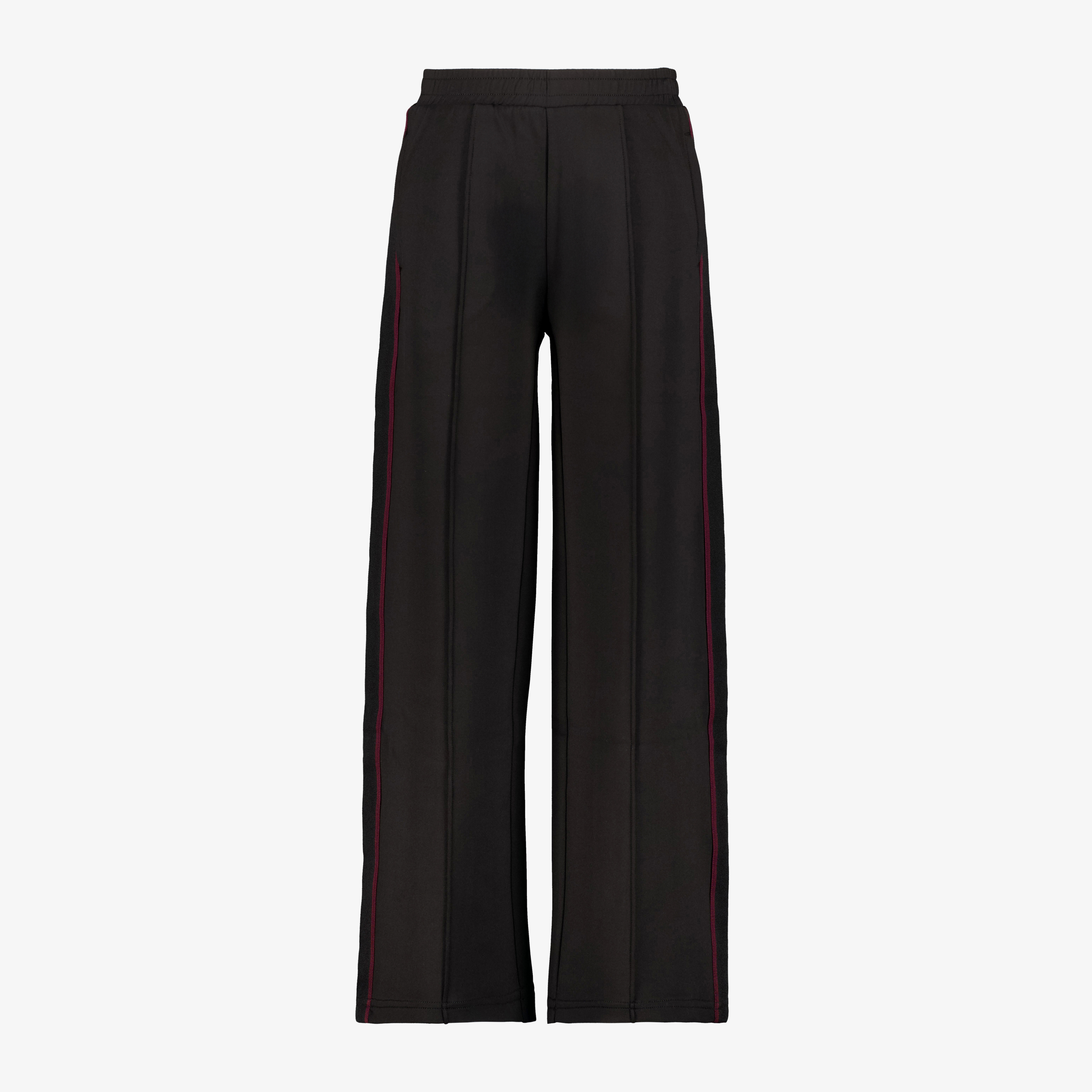 MyWay meisjes wide leg pantalon met bies zwart bordeaux broeken & shorts