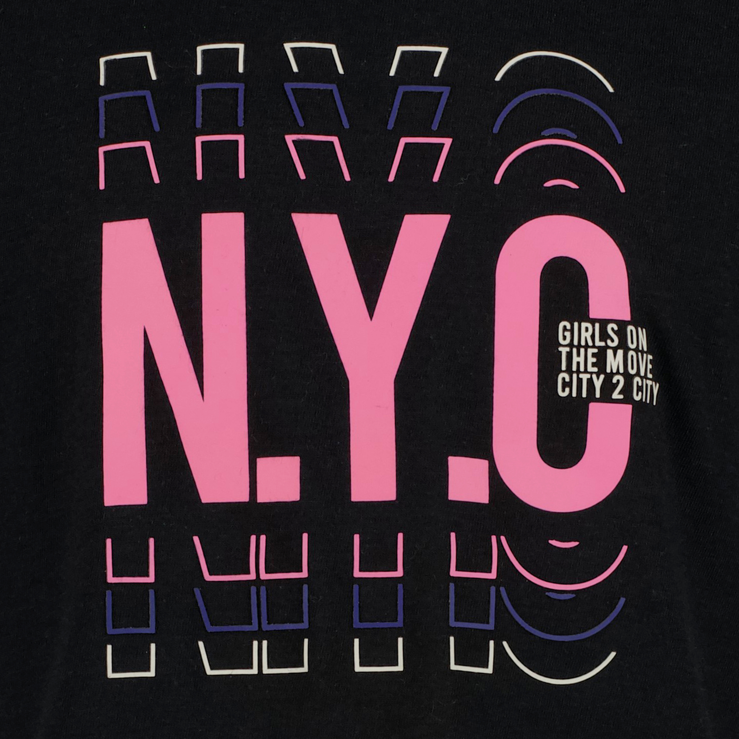 Osaga cropped meisjes sport T-shirt met tekstopdruk zwart t-shirts & tops – foto 2