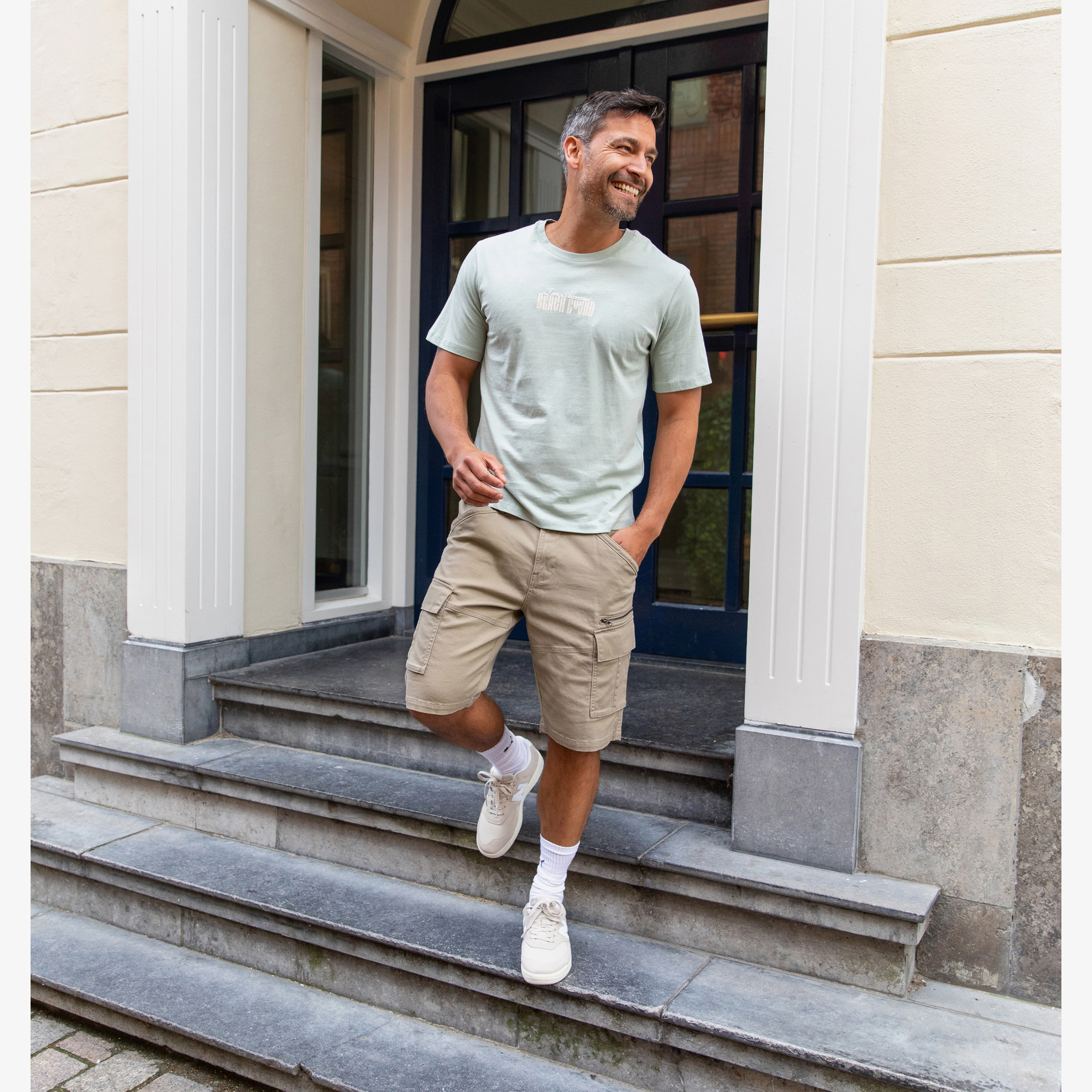 JJ REBEL heren T-shirt met backprint mintgroen t-shirts & tops – foto 3